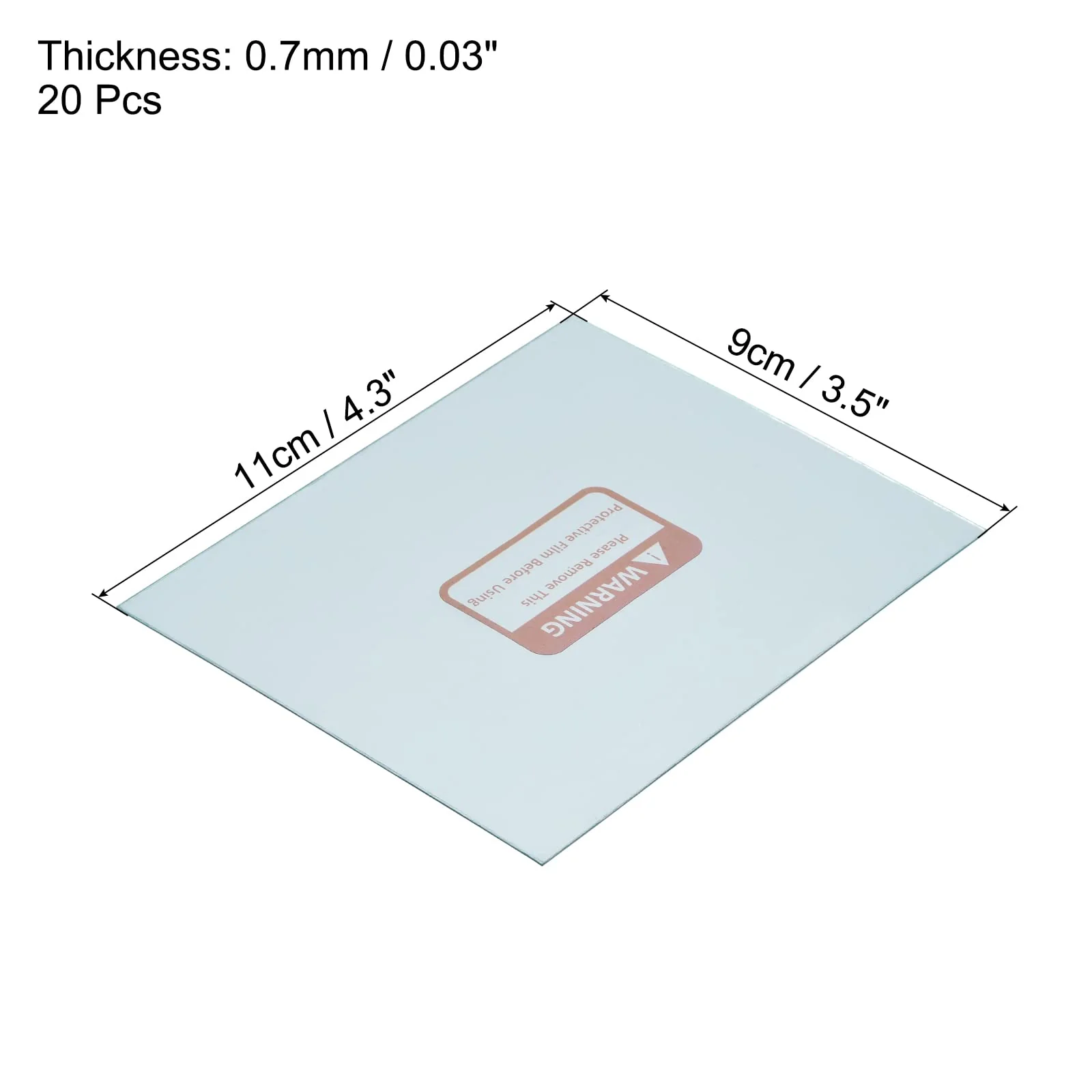 PATIKIL 4.3 x 3.5 Inch Welding Protection Lens, 20 Pack Transparent Right Angle Protective Replacement for Solar, Clear - Image 2