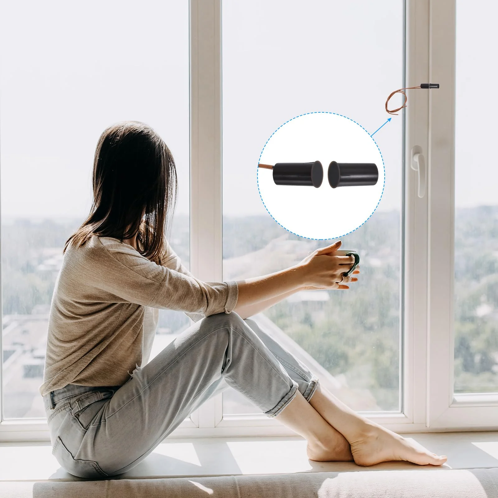 PATIKIL Magnetic Reed Switch, 10 Pack NO NC Ring Alarm Contact Sensor Wired Recessed Door Sensor Window Contact Switch for Alarm System, Brown - Image 4