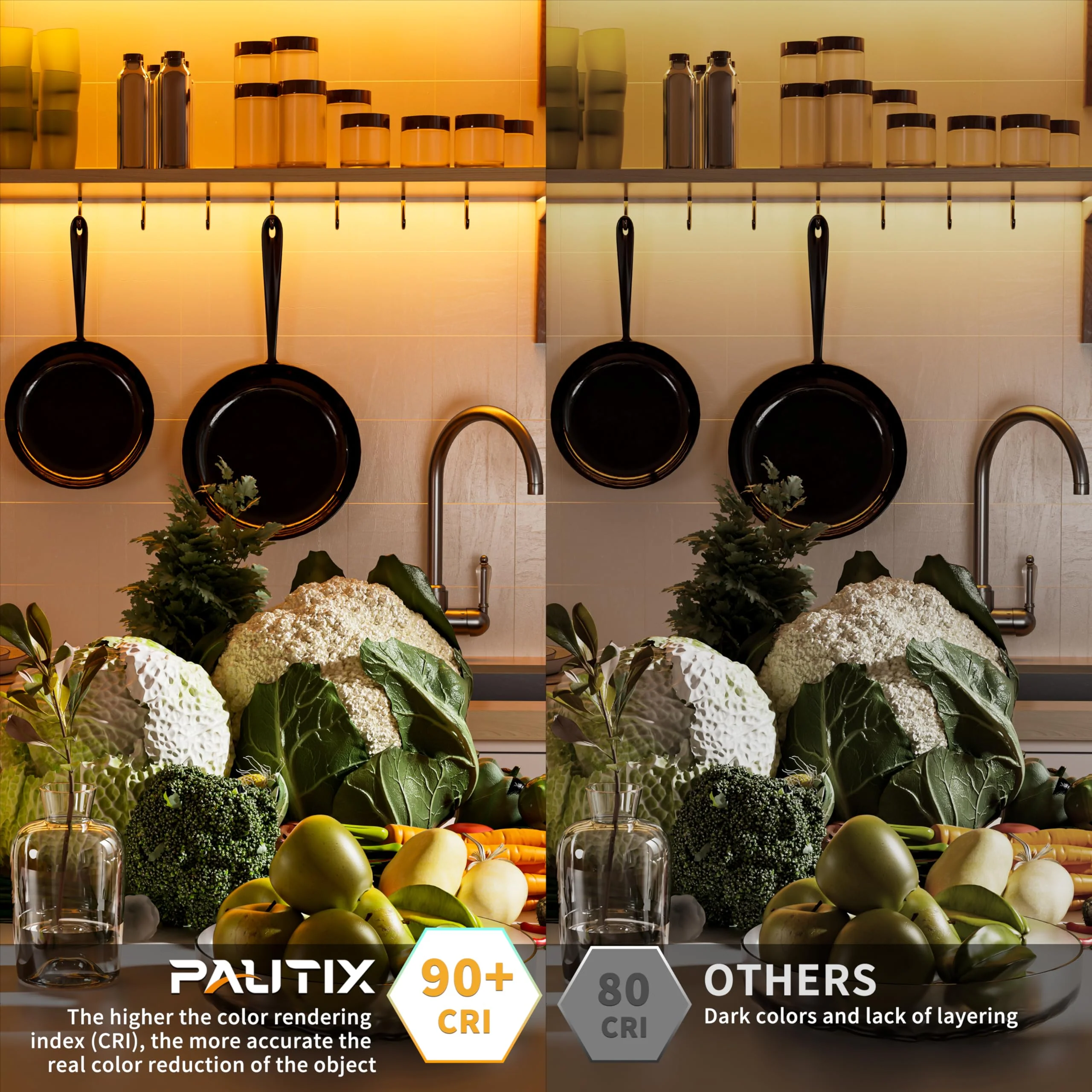 PAUTIX COB LED Strip Light 20ft/6.1m 3087LEDs Warm White 2000K CRI90+ High Lumen,DC24V Flexible LED Tape for Cabinet Home DIY Lighting Projects with 1pcs COB Connector Wire(Power Supply Not Included) 2000K/20ft - Image 4