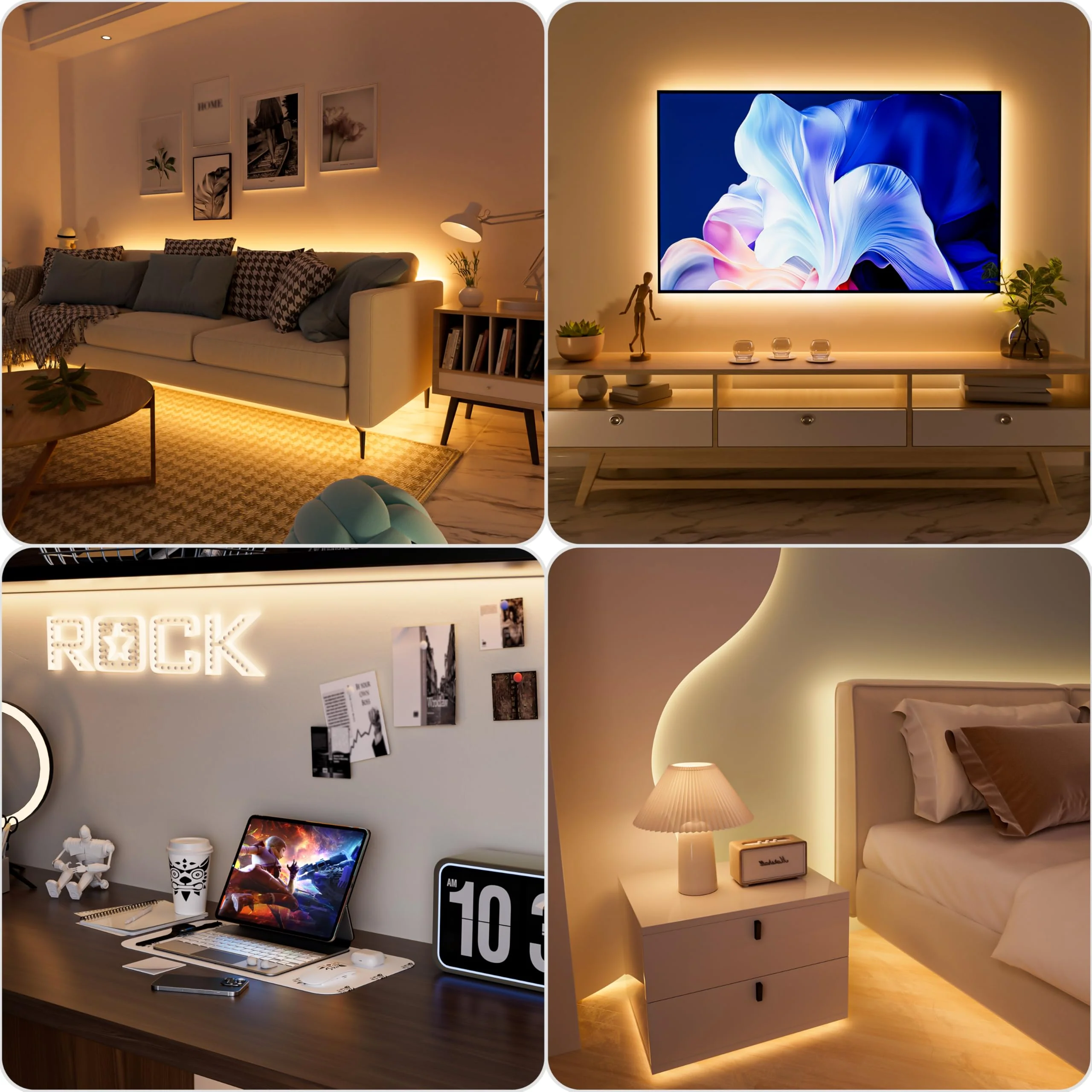 PAUTIX COB LED Strip Light 5V USB 6.56ft/2m 640LEDs 1200lm Dimmable LED Strip Light 3000K Warm White CRI85+ USB TV Backlight,Flexible Under Cabinet Tape Light for Bedroom,Kitchen,Home DIY Lighting 6.56ft/3000k(In-line Dimmer) - Image 6