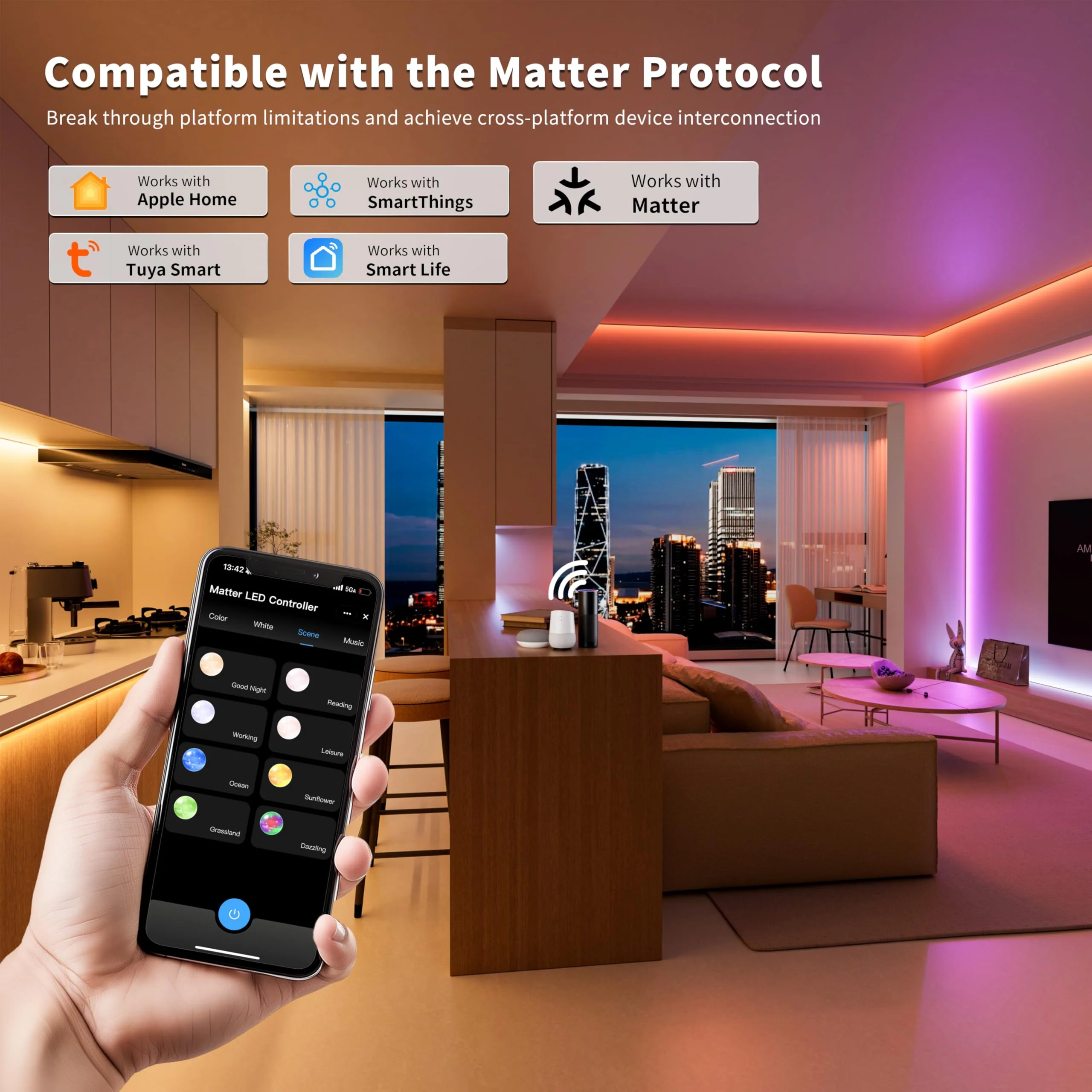 PAUTIX Matter WiFi LED Controller 5in1 ML5 Compatible with Tuya APP/Homekit/Smart Life/Alexa/Google Home/Siri, DC12-48V Dimmable Controller for Single Color/CCT/RGB/RGBW/RGBCCT LED Strip Lights PWM 5IN1(Support Matter) - Image 9