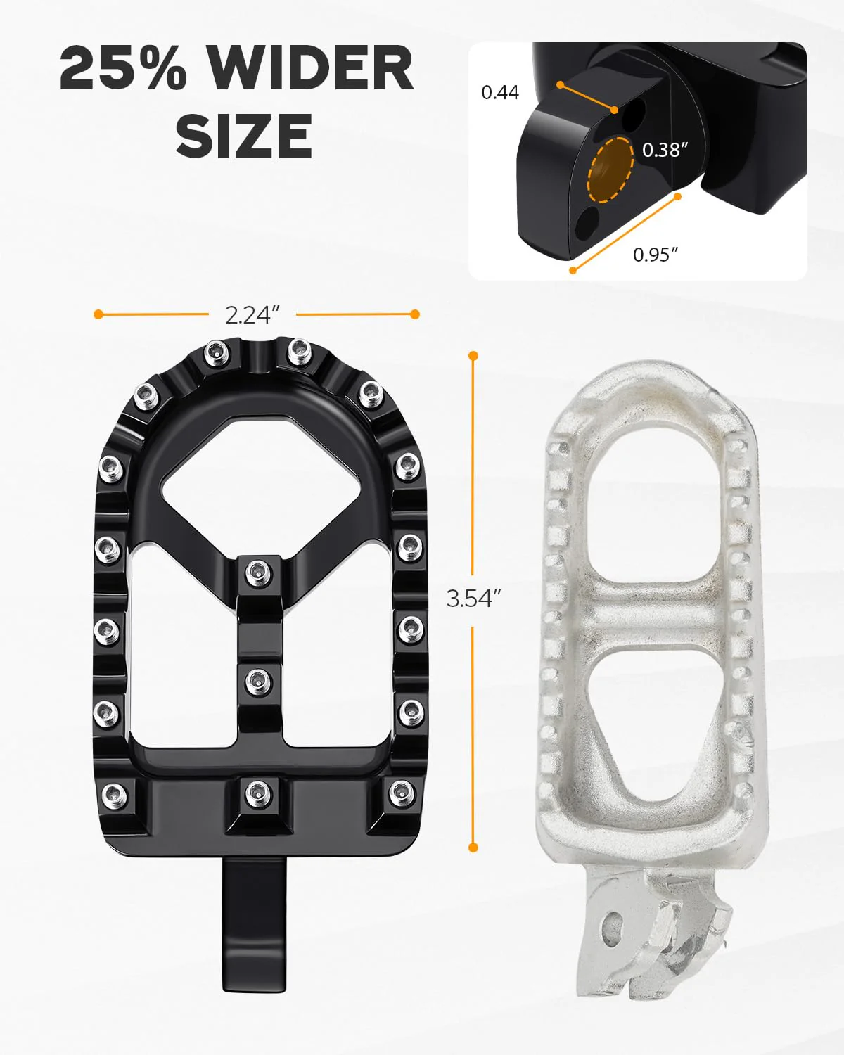 PBYMT CNC Wide Foot Pegs 360° Roating, Stainless Steel Joint MX Chopper Bobber Style Fit For Harley Davidson Dyna 1993-2017, Fatboy 1990-2017, Iron 883 2009-2017, Sportster 883 - Image 4