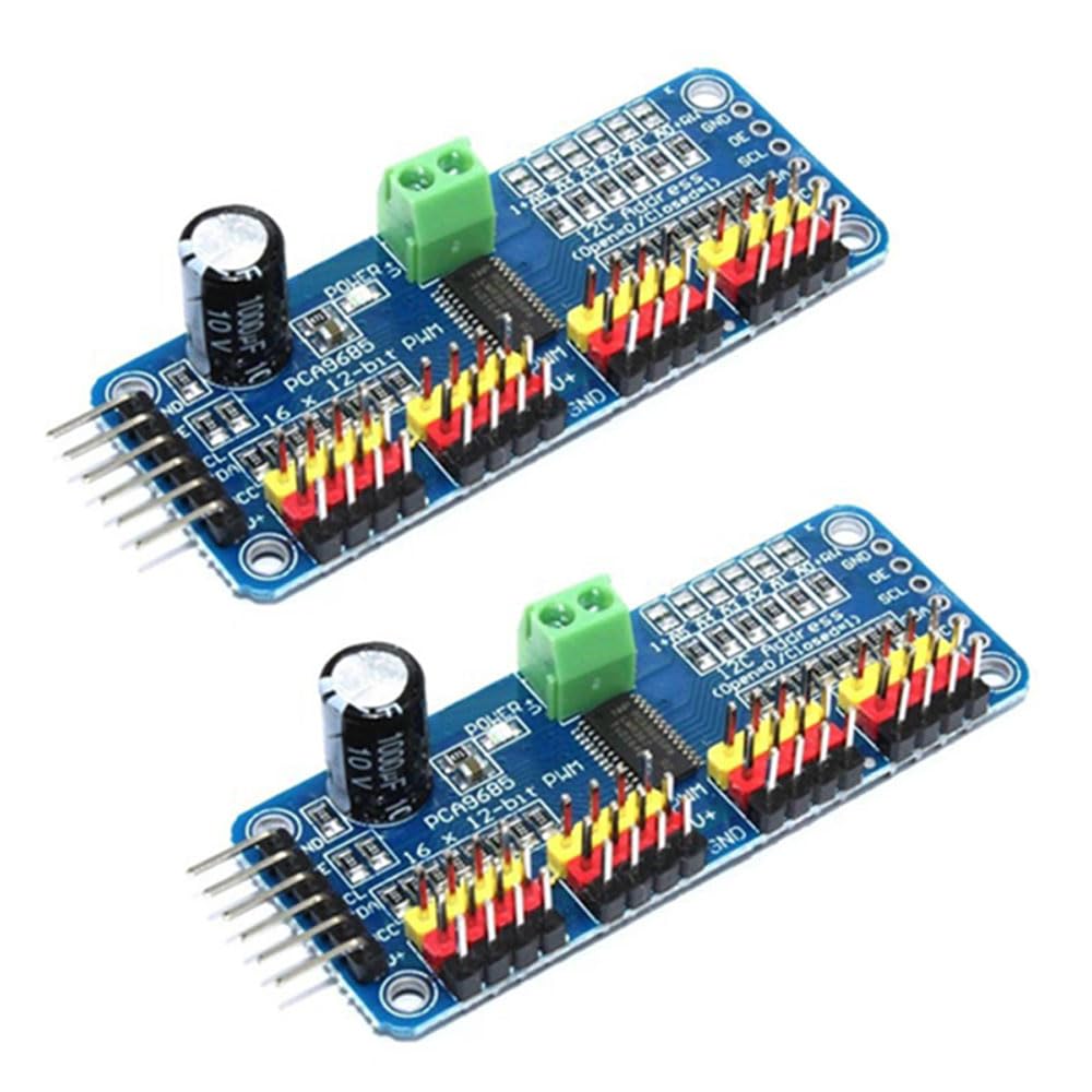 PCA9685 PWM Motor Driver 16 Channel 12-Bit PWM IIC Module for AR Duino Robot Control Electronic Expansion Sector Pack of 2
