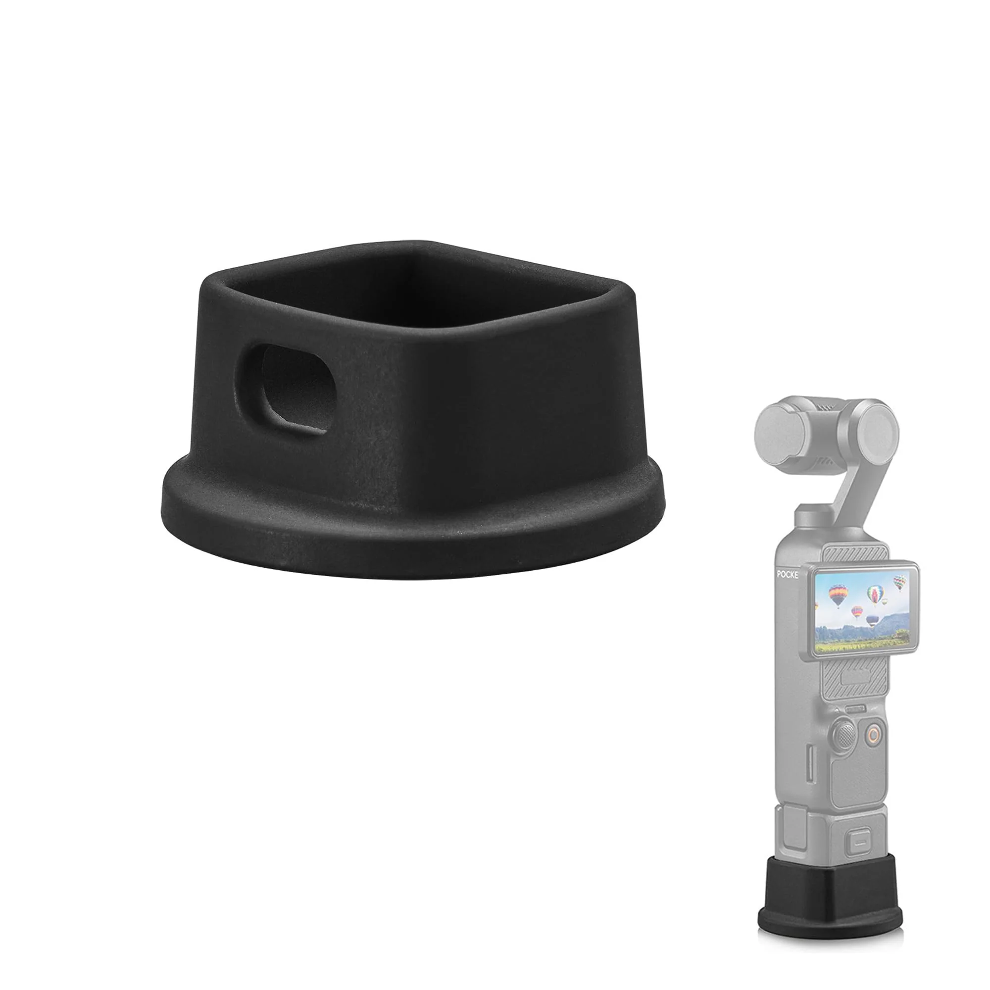 PCTC Silicone Non-Slip Desktop Mount for DJI Osmo Pocket 3, Lightweight and Compact, OSMO Pocket 3 Accessories (Silicone Black) Non-Slip Mount-B