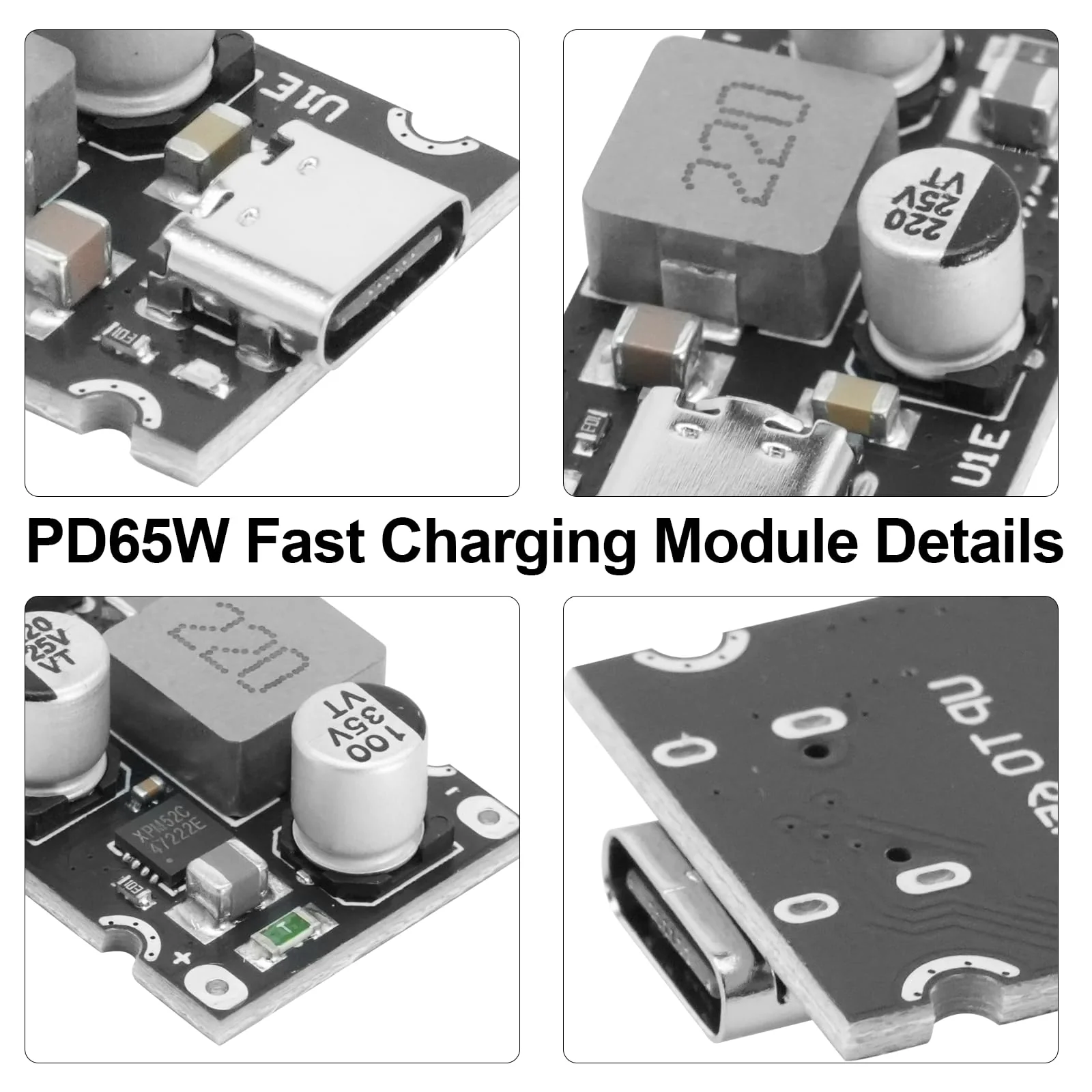PD65W Fast Charging Module, QIQIAZI Fast Charging Module 12V-30V to USB-C PD3.1 QC3.0 with Type-C Port, USB Buck Converter DC-DC Step Down Module for Phone Fast Charging (Pack of 3) - Image 2