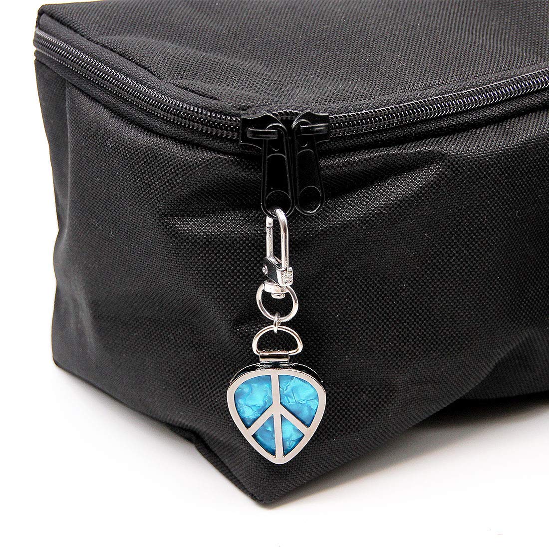 Peace Shaped Guitar Pick Holder Keychain for Guitarists (Metal Black) Metal Black - Image 6