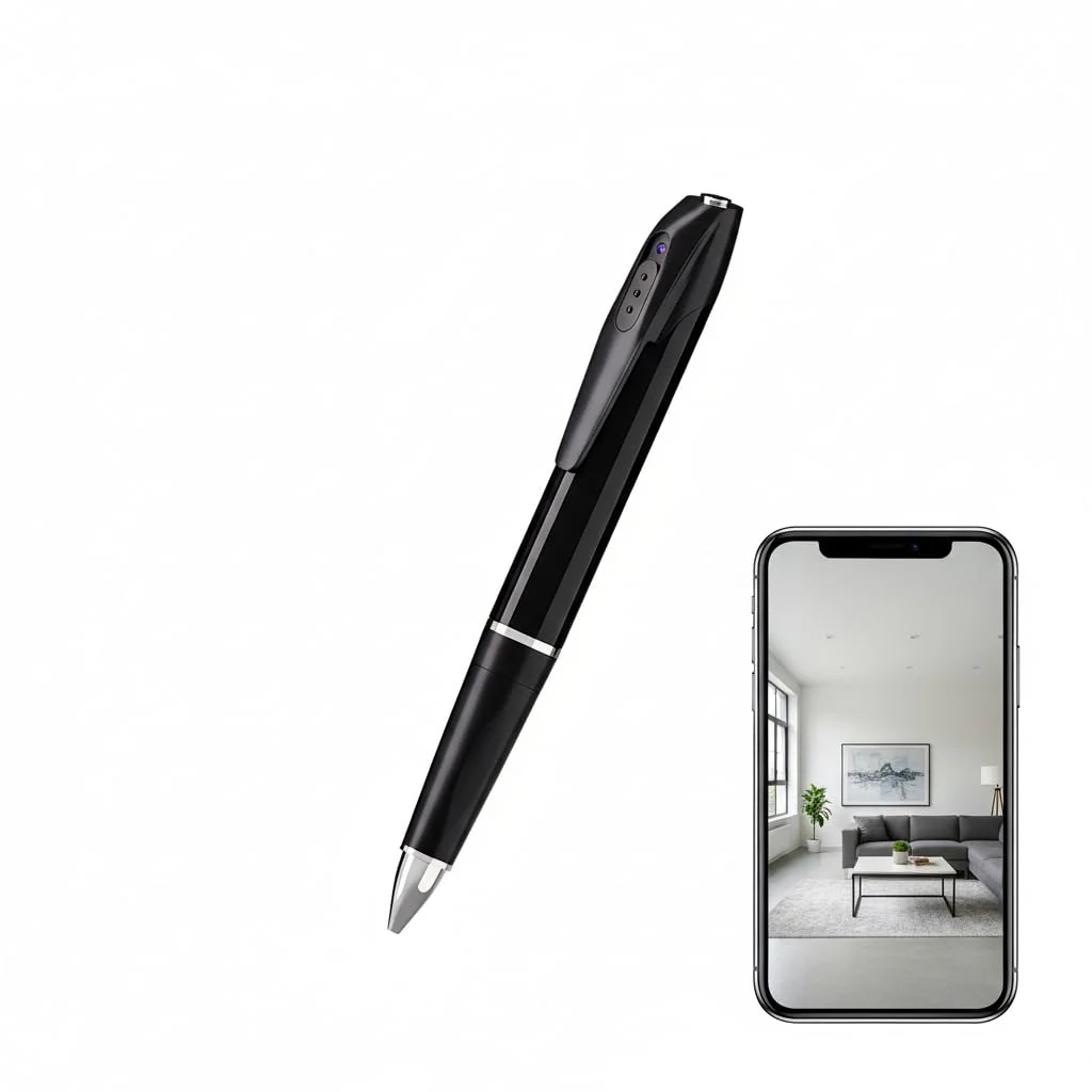 Pen Camera Writing Pen 1080P Short Focal Length Camera 100-degree Angle Pet Monitor, Local Storage, Built-in Battery, WiFi Remote Viewing -No Audio