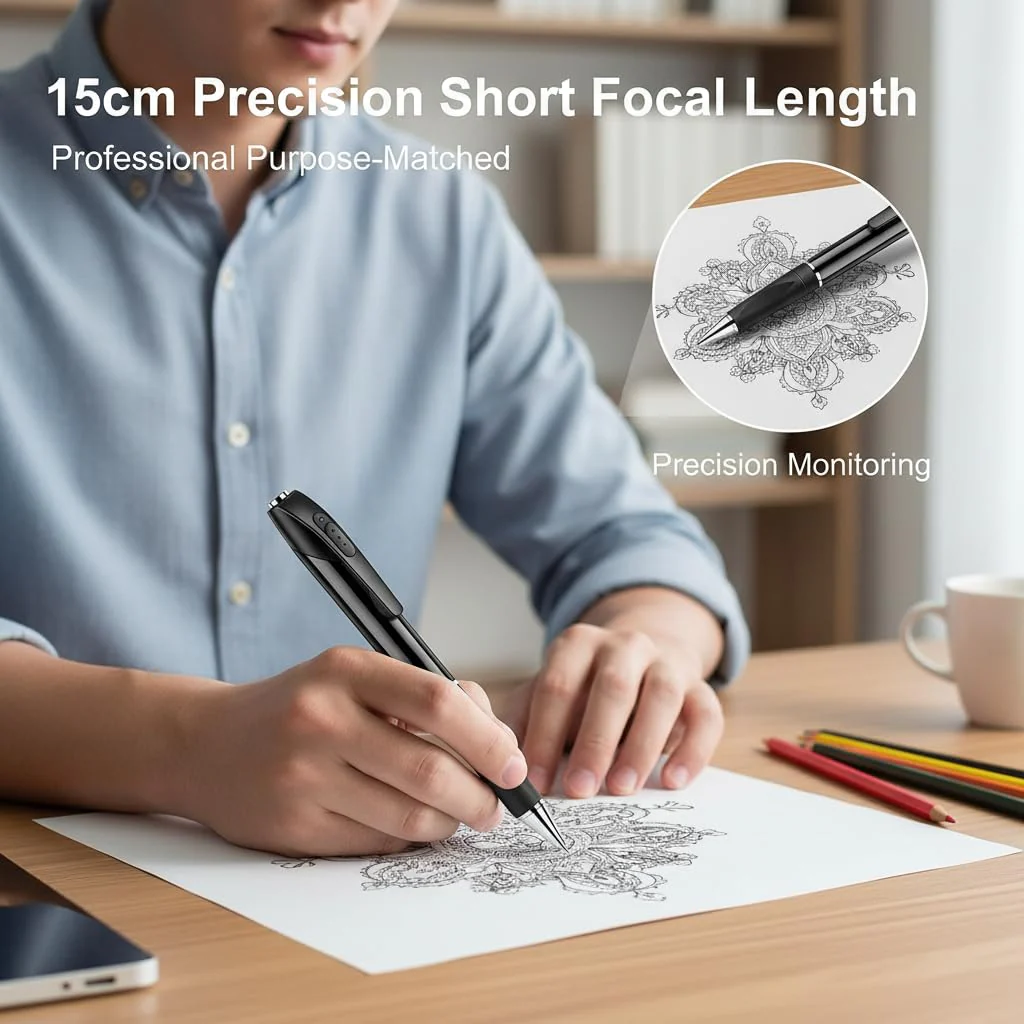 Pen Camera Writing Pen 1080P Short Focal Length Camera 100-degree Angle Pet Monitor, Local Storage, Built-in Battery, WiFi Remote Viewing -No Audio - Image 2