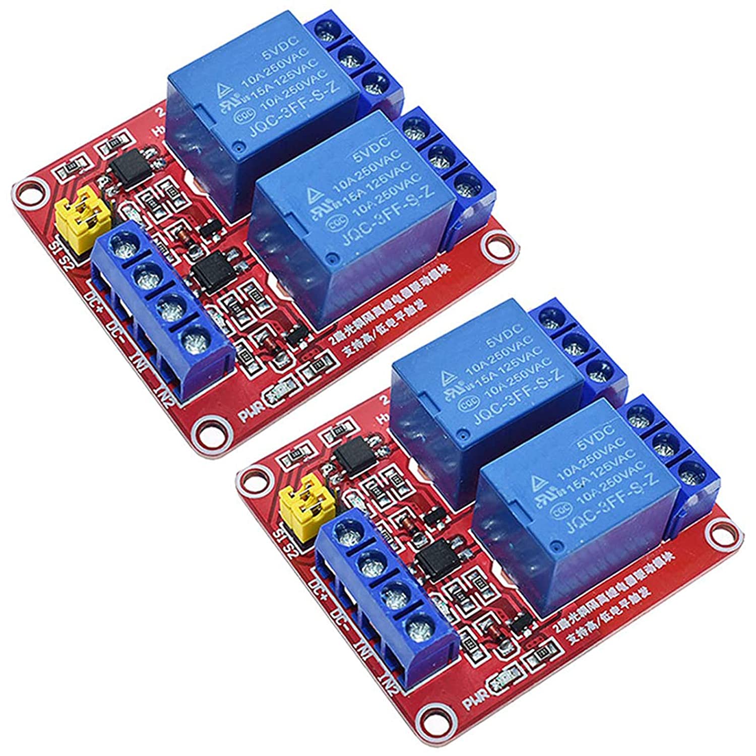 PENGLIN 2 x 2 Channel 5 V Relay Module with Optocoupler High or Low Level Trigger Extension Board for Raspberry Pi Arduino