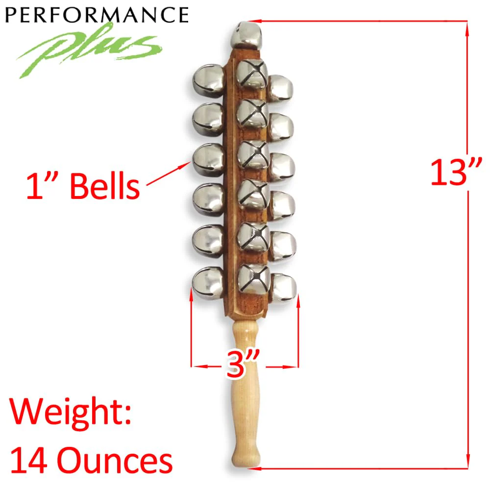Performance Plus Percussion Kit | Latin Cowbell 5"and 25 Jingle Bells with Maple Handle CB5-SBL25S Christmas (CB6-SBL25) - Image 5