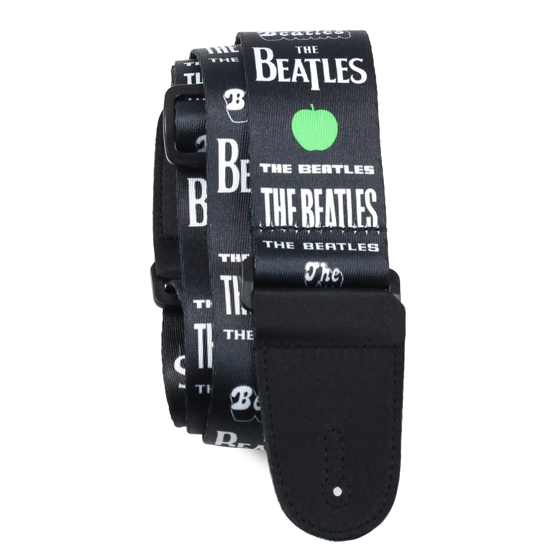 Perri's Leathers, 39"-58"- Black, The Beatles Officially Licensed Guitar Strap, Boutique & Fits Fender Electric, Custom, Adjustable, Durable Design, Acoustic & Bass Guitar Straps for Electric, Leather Green Apples
