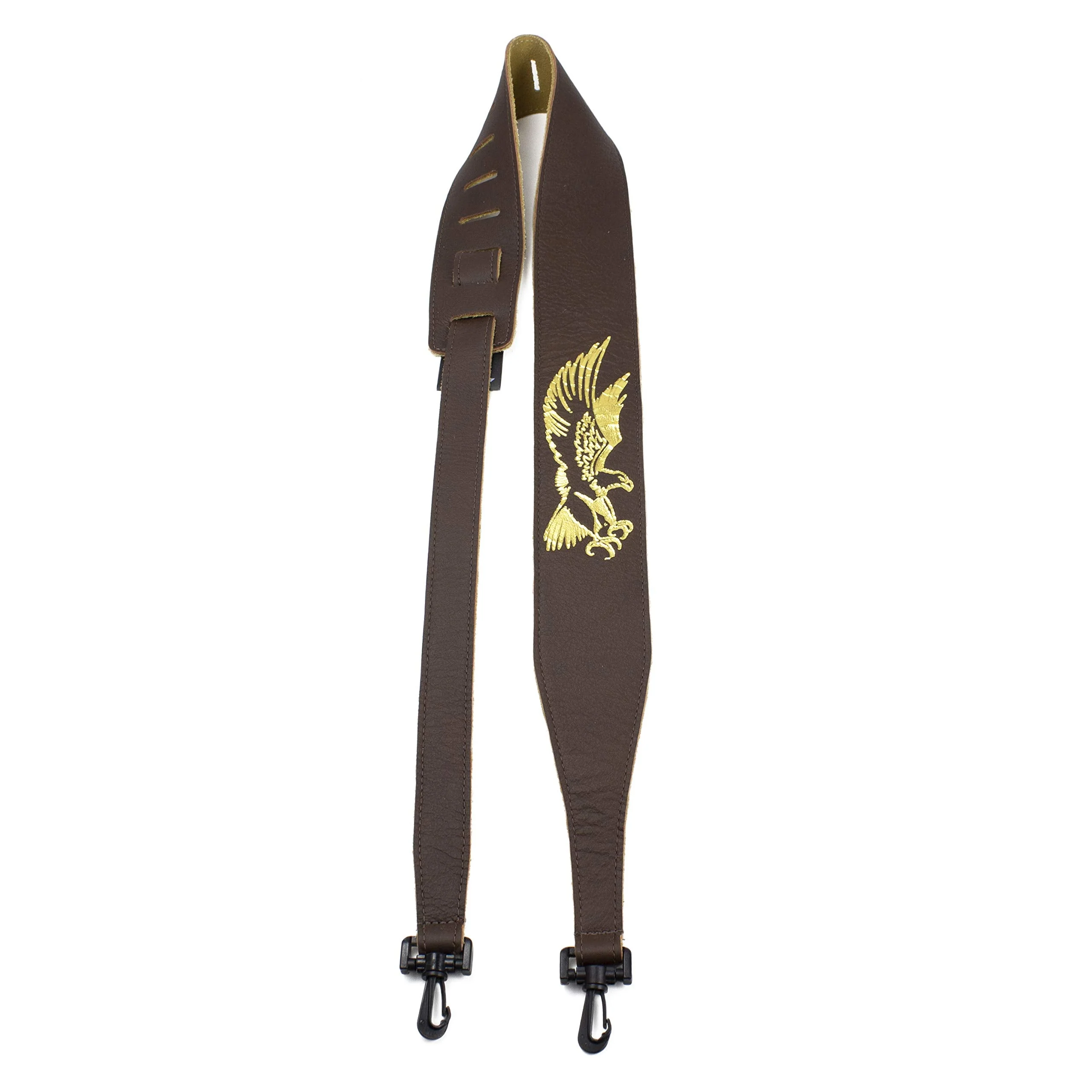 Perri's Leathers, Banjo Flying Eagle Guitar Strap, Polyester and Plastic Combined, Brown, Foil Embosed, Anti-Slip, Classic, Suitable for Each Level, Standard, Compatible with All Button Lock Systems 44.5" to 53" Flying Eage Brown - Image 6