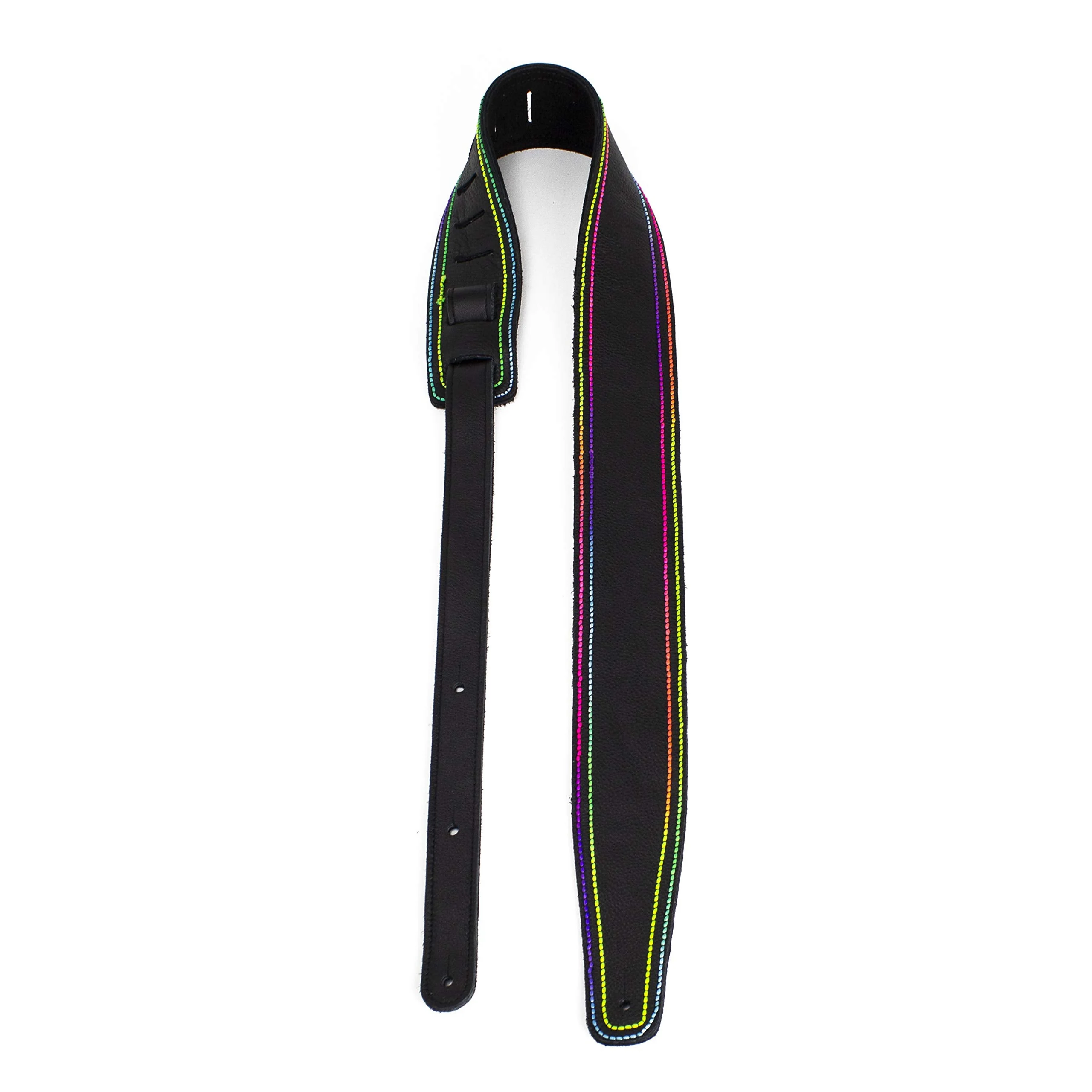 Perri's Leathers Ltd. - Multicolor Thread Guitar Strap - Adjustable Strap from 44.5" - 53" for Electric, Bass, Acoustic Guitars - Black (BM25RTD-7513) 53"
