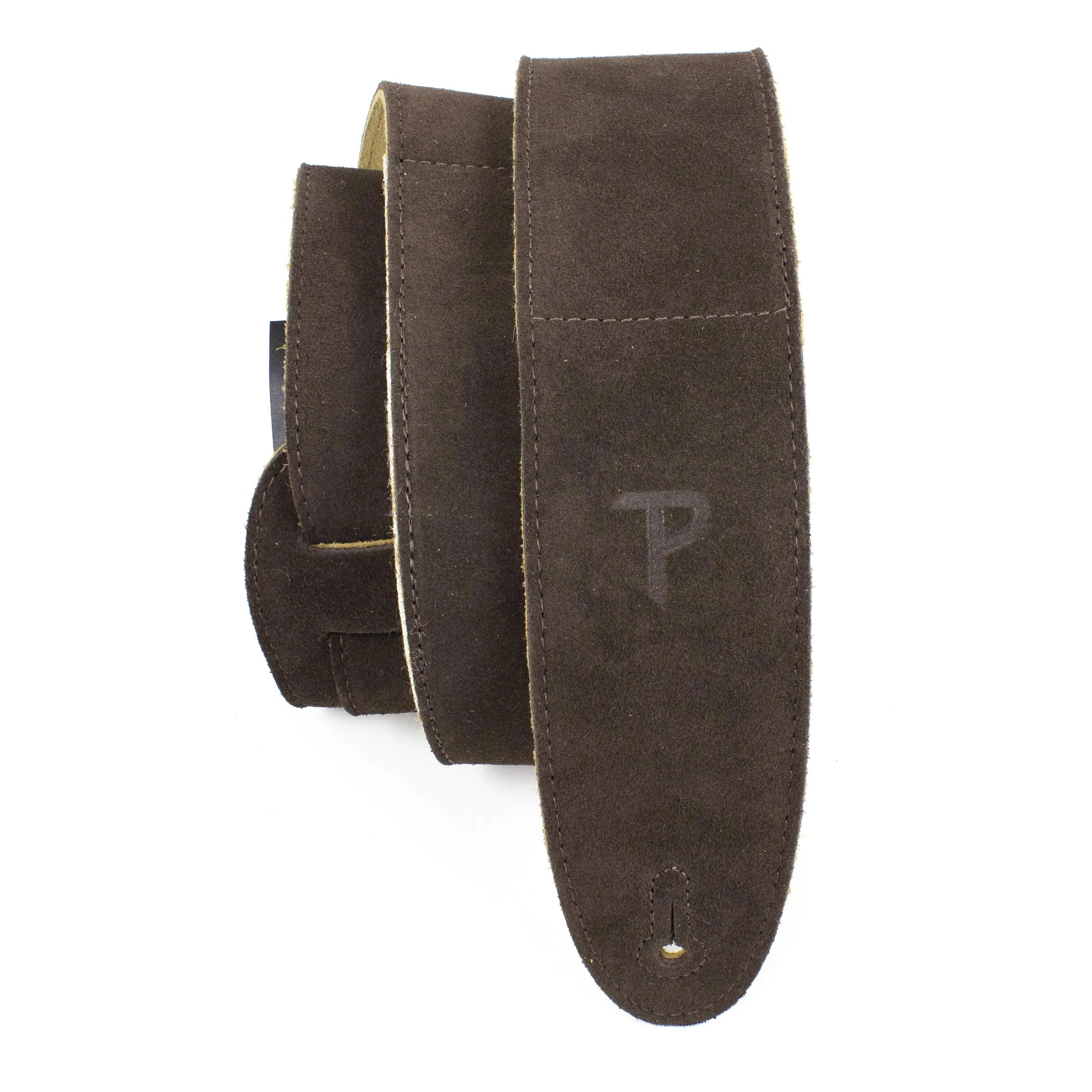 Perri's Leathers Suede Guitar Strap with Sheepskin Pad, Anti-Slip, Adjustable 41"–56", Compatible with All Guitars Brown