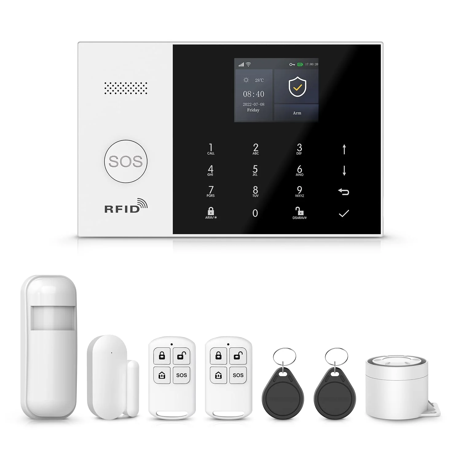 PGST Wireless Alarm System,WIFI/4G Home Security Systems with DIY Expandable Door and Motion Sensor,Tuya APP Instant Alerts,Compatible with Alexa/Google for Home,Villa,No Monthly Fee (8 PCS) 8 PCS
