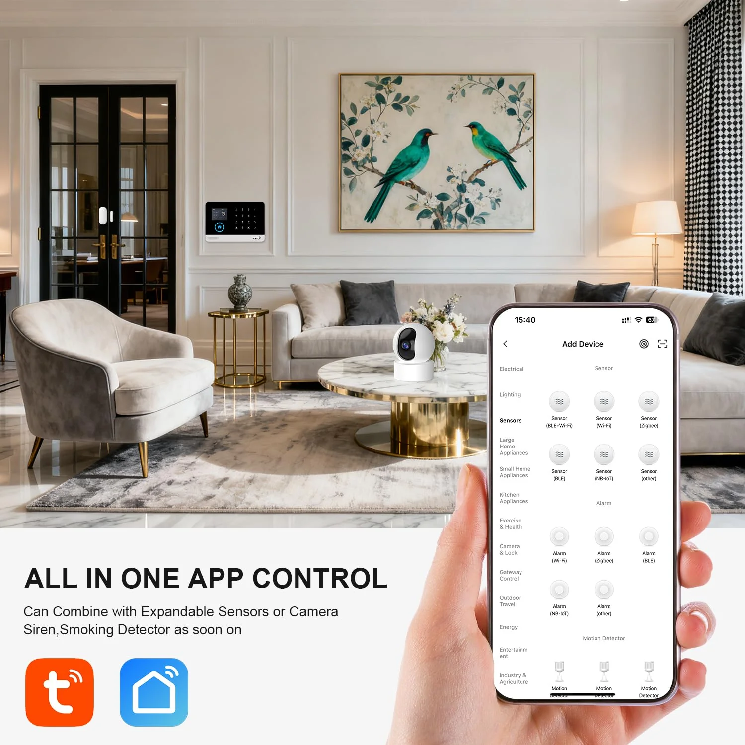 PGST Wireless Alarm System,WIFI/4G Home Security Systems with DIY Expandable Door and Motion Sensor,Tuya APP Instant Alerts,Compatible with Alexa/Google for Home,Villa,No Monthly Fee (8 PCS) 8 PCS - Image 3