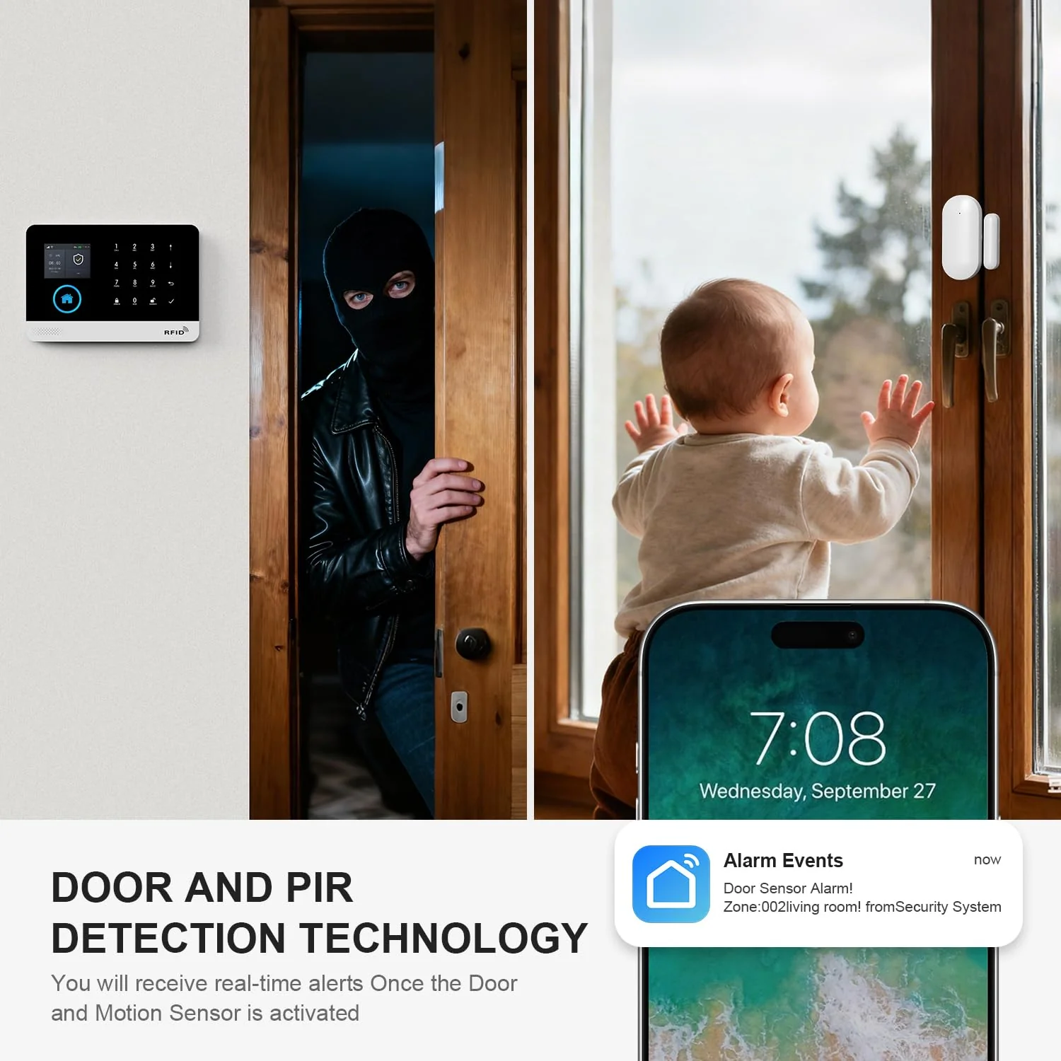 PGST Wireless Alarm System,WIFI/4G Home Security Systems with DIY Expandable Door and Motion Sensor,Tuya APP Instant Alerts,Compatible with Alexa/Google for Home,Villa,No Monthly Fee (8 PCS) 8 PCS - Image 4