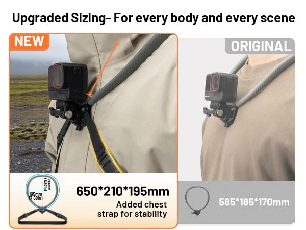 PGYTECH CapLock POV Action Camera Neck Mount, Quick Release & Adjustable Chest Strap, Hand Free Video Vlog Necklace Lanyard Holder for DJI OSMO Action 6/5 Pro/Pocket 3/Xtra Muse, Gopro 13/12, Insta360 - Image 2