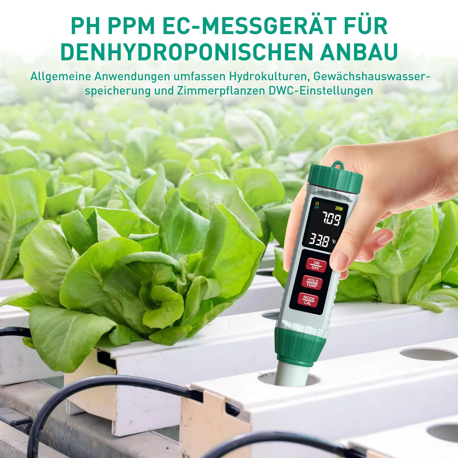 PH Meter Water, PH/TDS/EC/Salinity/Thermometer 5 in 1 pH Value Meter with LCD Display, Automatic Temperature Compensation pH Tester, High Precision Water Tester, Ideal for Drinking Water, Pool - Image 5