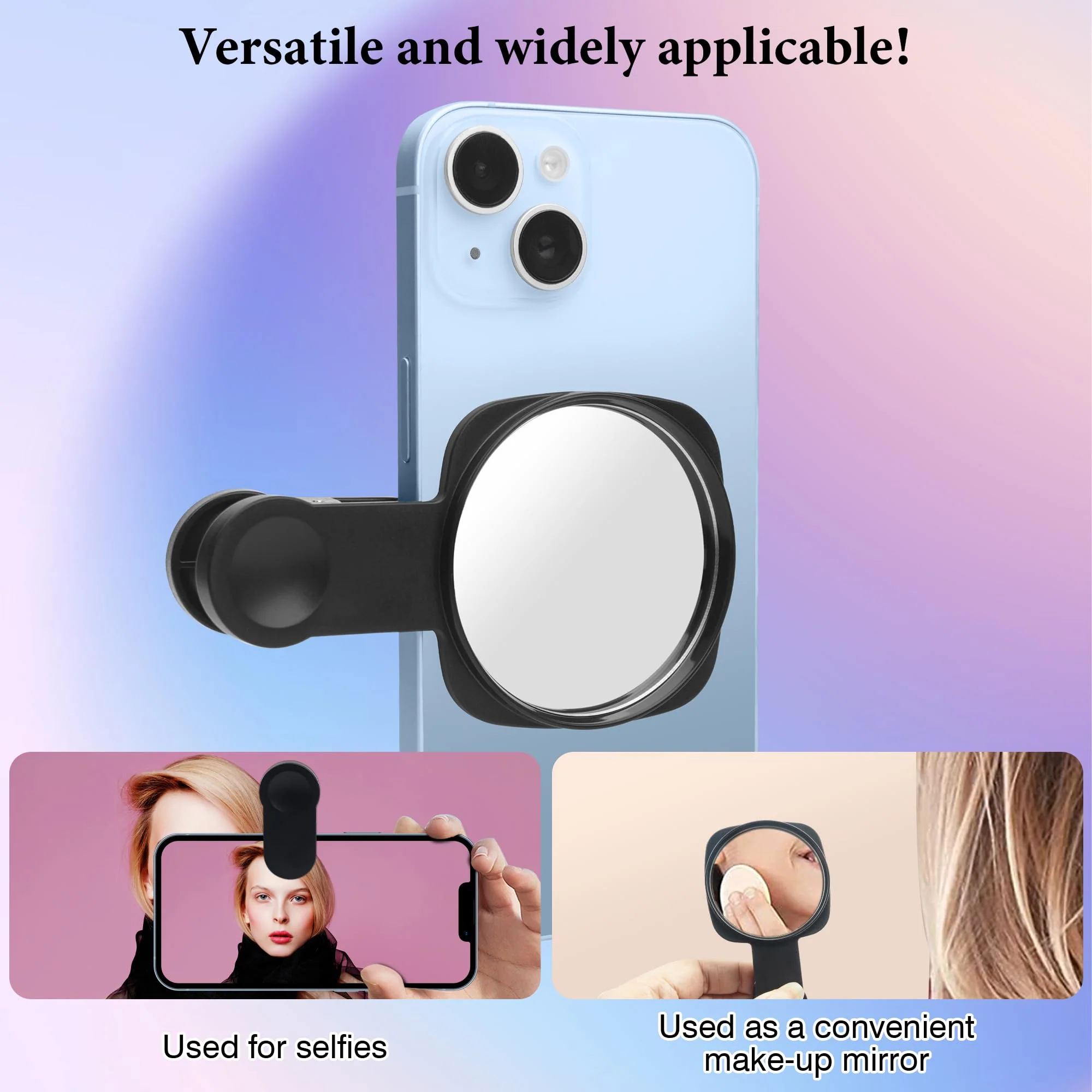 Phone Rear Camera Selfie Mirror - See How You Look in The Back Camera - for High Definition Photos (Black) - Image 8