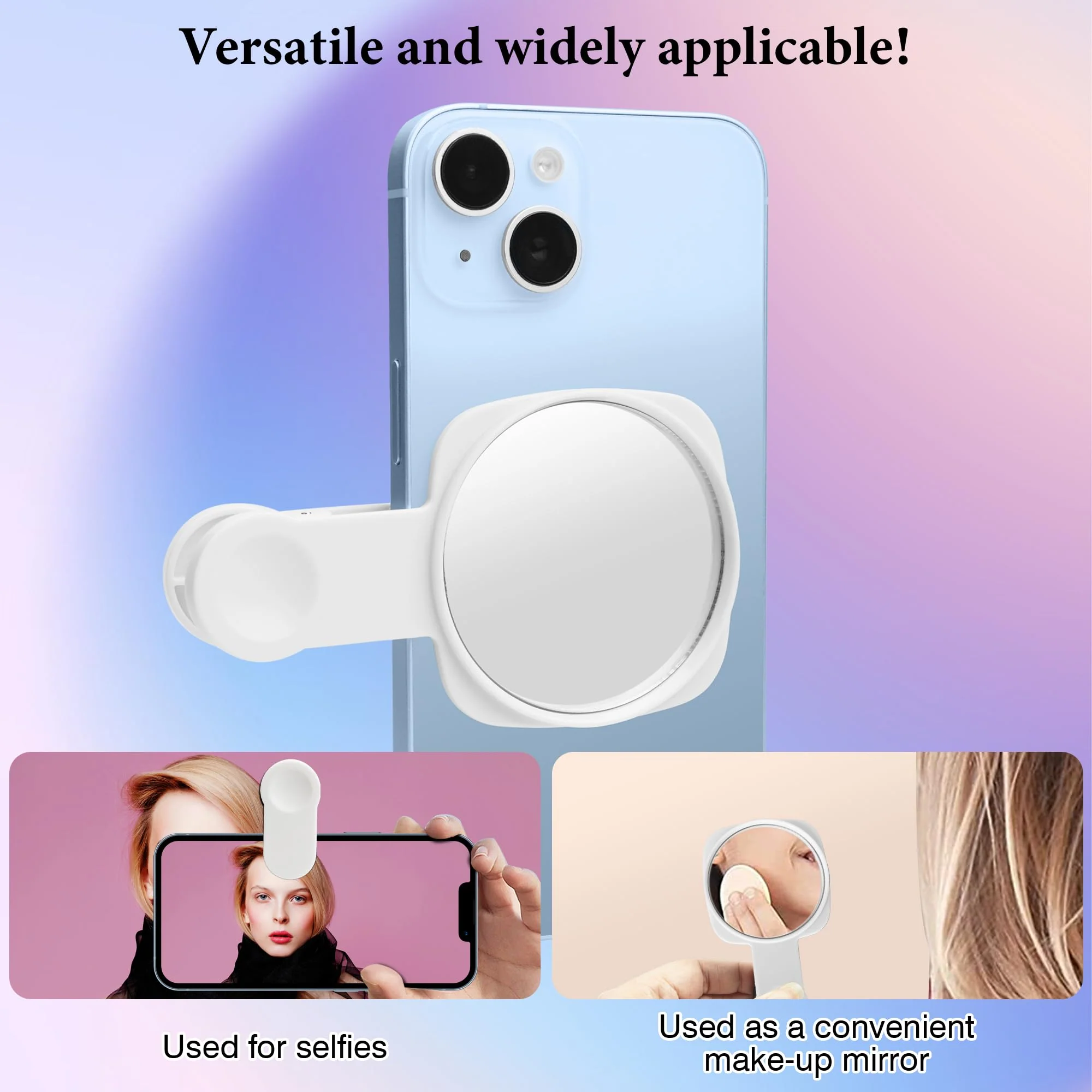 Phone Rear Camera Selfie Mirror - See How You Look in The Back Camera - for High Definition Photos (White) - Image 8
