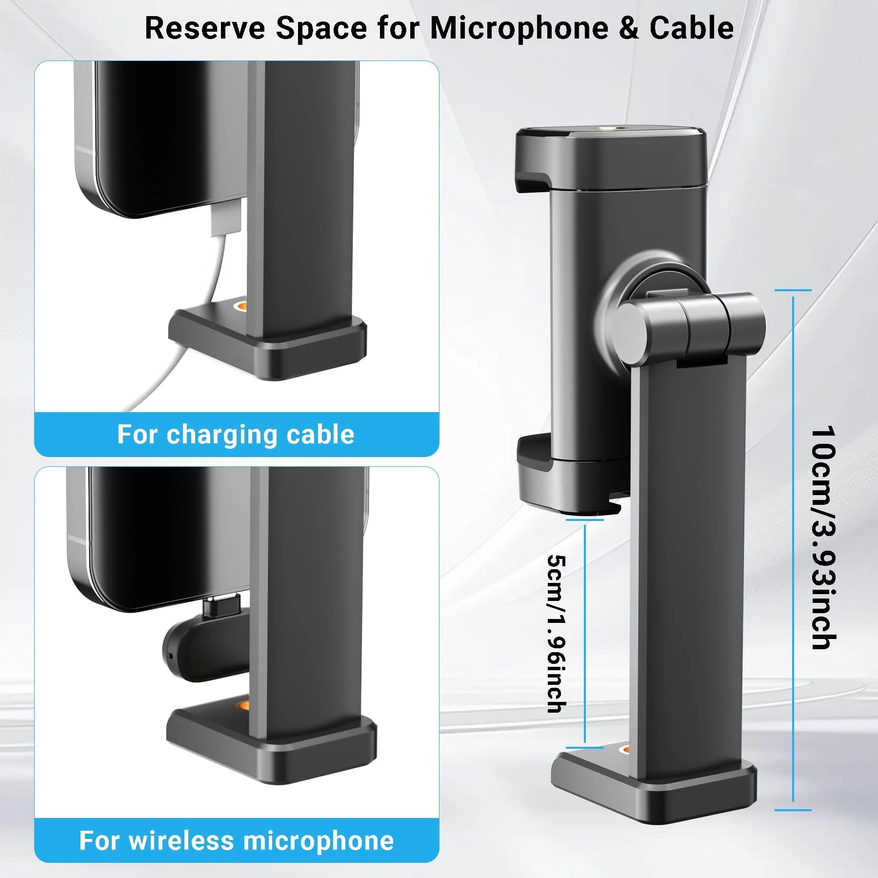 Phone Tripod Mount with Cold Shoe, 360° Rotation & 180° TiltTilting Cell Phone Clamp Adapter for Smartphone, Compatible with iPhone 17 16 15 Samsung S25, Selfie Stick, Camera Stand. - Image 4