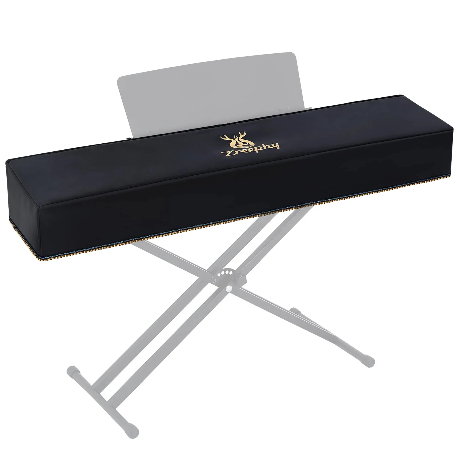Piano 88 Keys Keyboard Dust Cover with Music Stand Opening of Zipper Design, Dust Proof Cover Compatible for Yamaha P35 P45 P48 P71 P85 P95 P105 P115 P125 Digital Pianos Keyboards Black