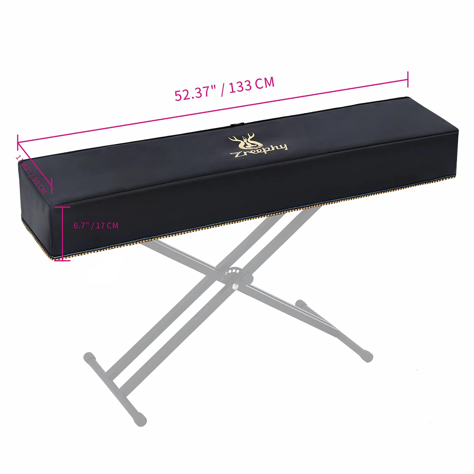 Piano 88 Keys Keyboard Dust Cover with Music Stand Opening of Zipper Design, Dust Proof Cover Compatible for Yamaha P35 P45 P48 P71 P85 P95 P105 P115 P125 Digital Pianos Keyboards Black - Image 3
