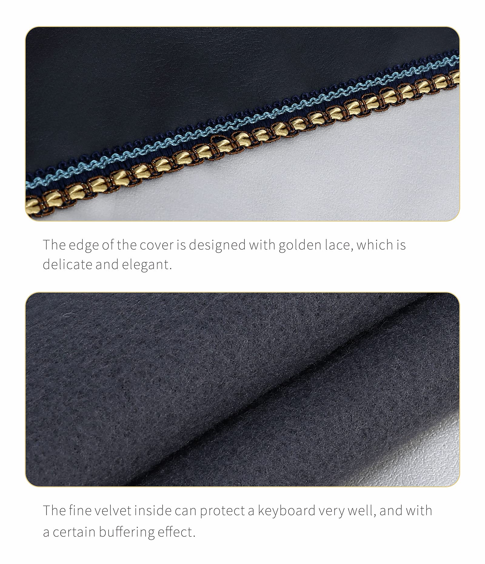 Piano 88 Keys Keyboard Dust Cover with Music Stand Opening of Zipper Design, Dust Proof Cover Compatible for Yamaha P35 P45 P48 P71 P85 P95 P105 P115 P125 Digital Pianos Keyboards Black - Image 6