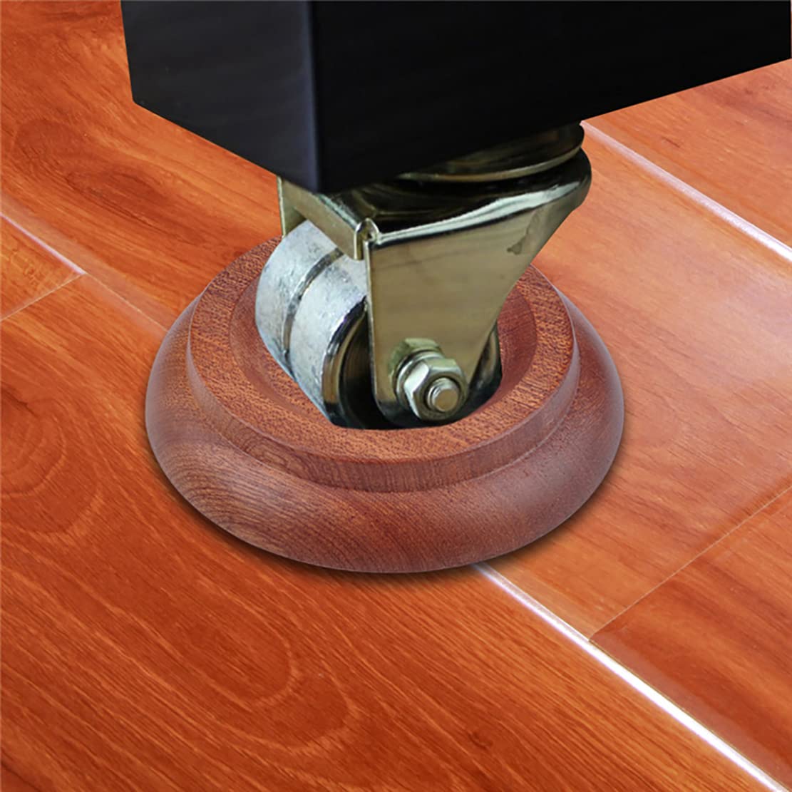 Piano Caster Cups for Upright Piano Wooden Piano Caster Piano Leg Floor Protectors with Non-Slip & Anti-Noise Foam Hardwood Floor Protectors Dark Brown 4 Pack for Upright Piano Leg - Image 6
