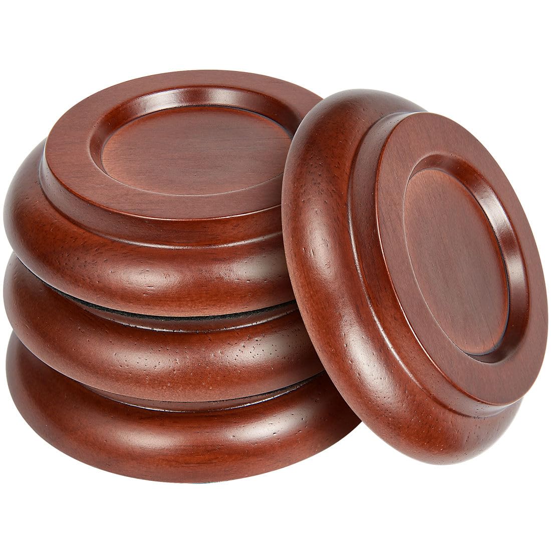 Piano Caster Cups Upright Piano Caster Cups Wood coasters Cups Brown-wood 4cups