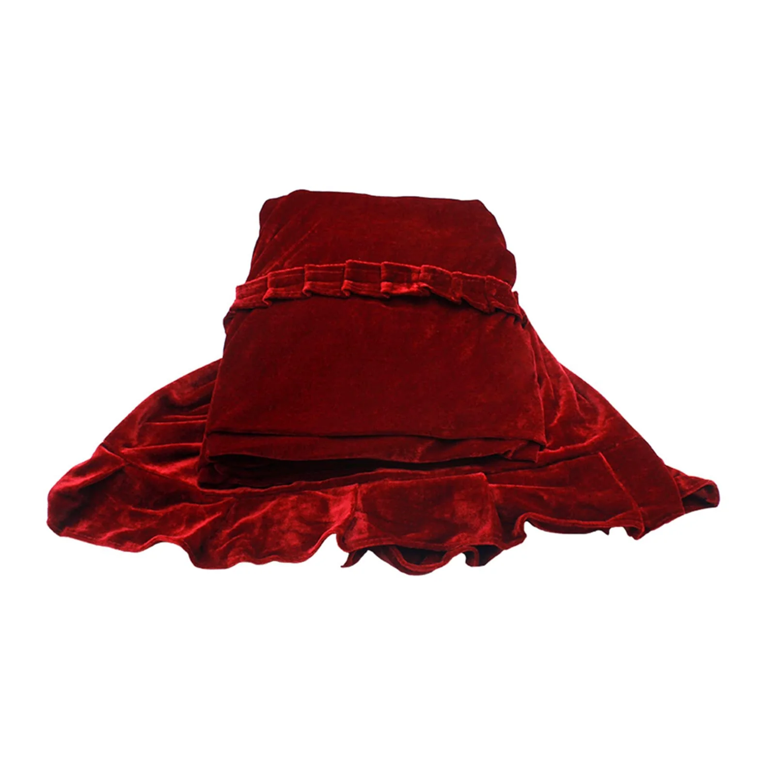 Piano Cover,Portable Foldable Pleuche Upright Full Piano Dust Cover Instruments Accessory (Red) - Image 9