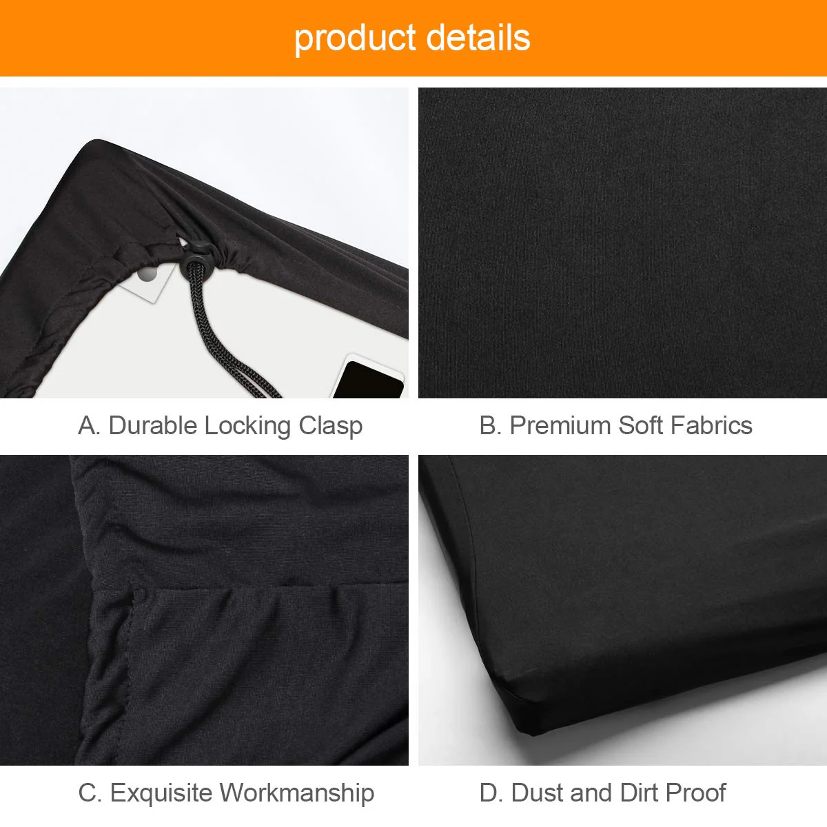Piano Keyboard Dust Cover For 61/76/88 Keys- Electric/Digital Piano Stretchable Protective Keyboard Cover, Elastic Cord Locking Clasp, Machine Washable (88 Keys) 88 Keys - Image 4