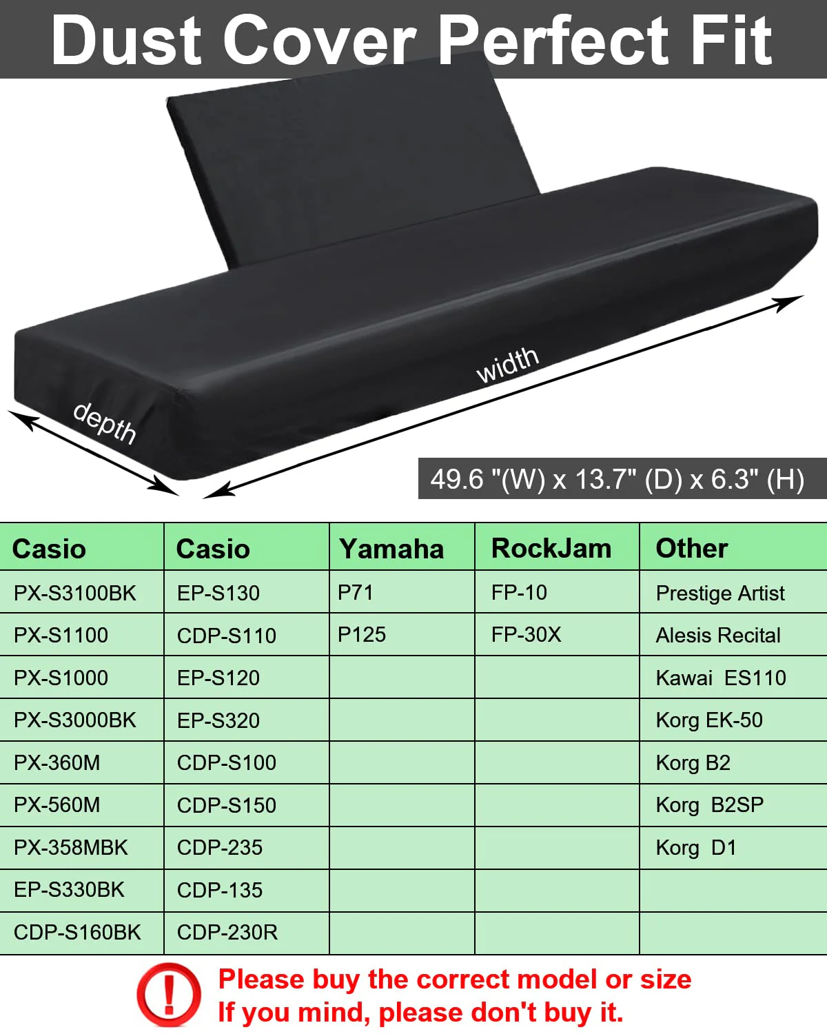 Piano Keyboard Dust Cover, Water Proof Stretchy Electric Piano Keyboard Covers for Digital Electric Pianos, Full Cover Elastic Lock Music keyboard Protector Cover (88 - Keys, Black) 88 - Keys - Image 3