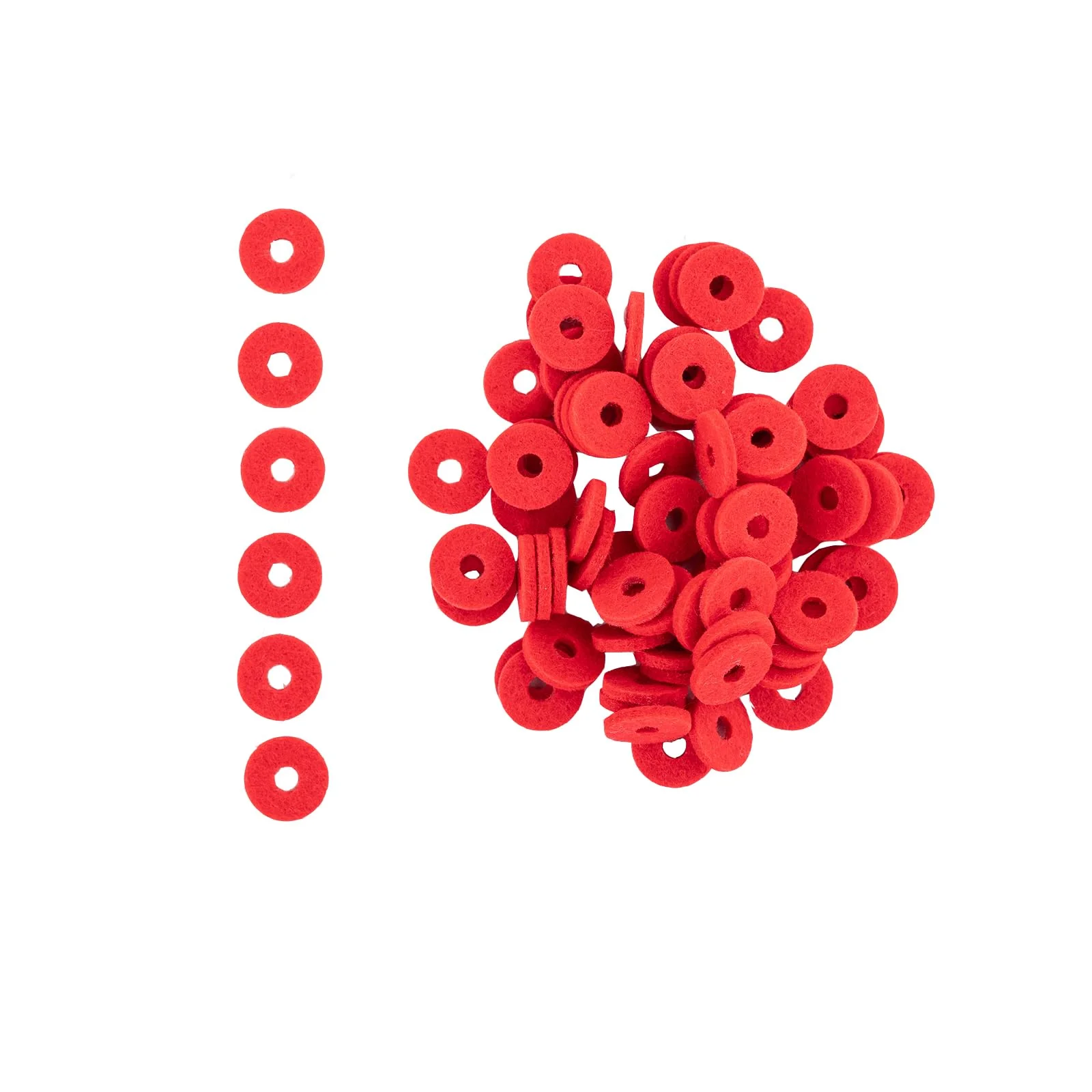 Piano Keys Felt Pad Pad Piano Accessories Round Red Felt Outside Diameter 12mm Piano Parts Accessories Small red washers in a package of 90