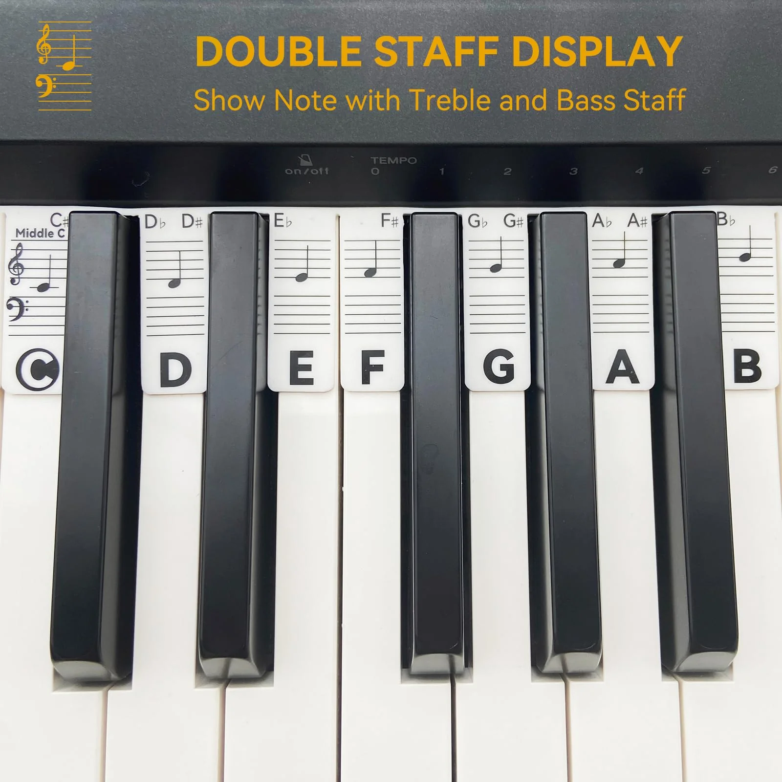 Piano Note Strips Pro, Thickened Anti-Stuck, Fit 88/61 Key Piano Keyboard, Design for Beginner Learning (Classic Black Pro) Classic Black Pro - Image 6