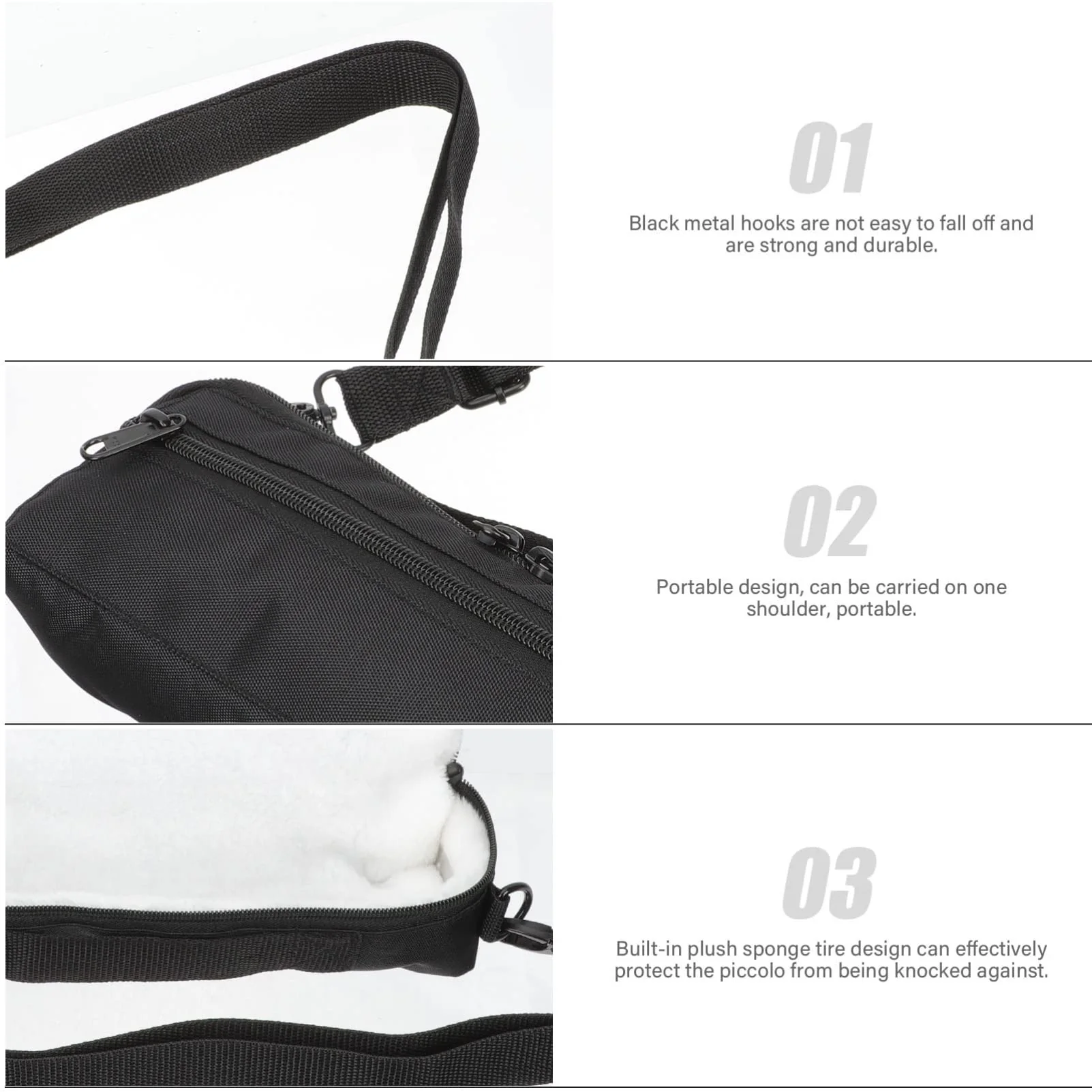 Piccolo Canvas Bag Piccolo Carrying Bag Musical Instrument Container Plush Piccolo Storage Bag Piccolo Instrument for Beginners Wind Instrument Bag Flute Case Cover Flute Case Flute Case - Image 2