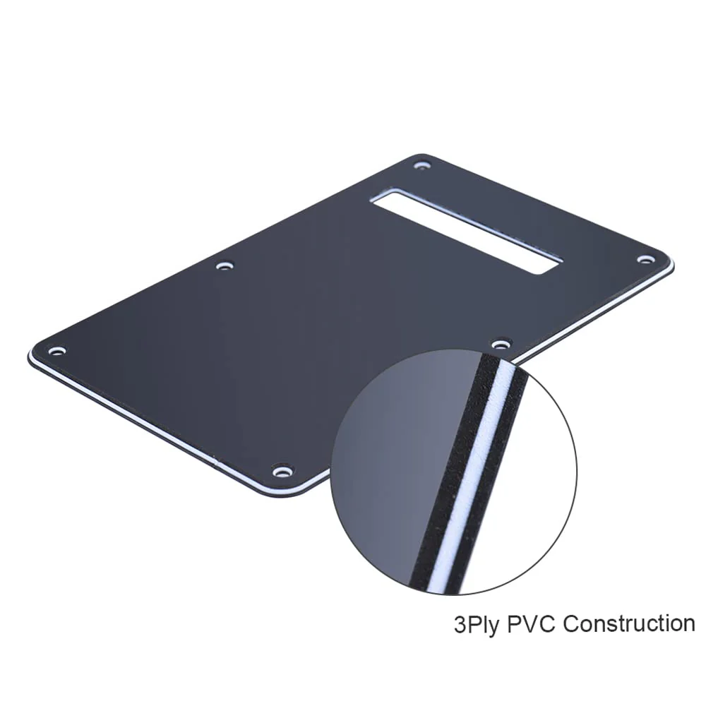 Pickguard Tremolo Cavity Cover Backplate Back Plate 3Ply for Modern Style Electric Guitar Black - Image 5