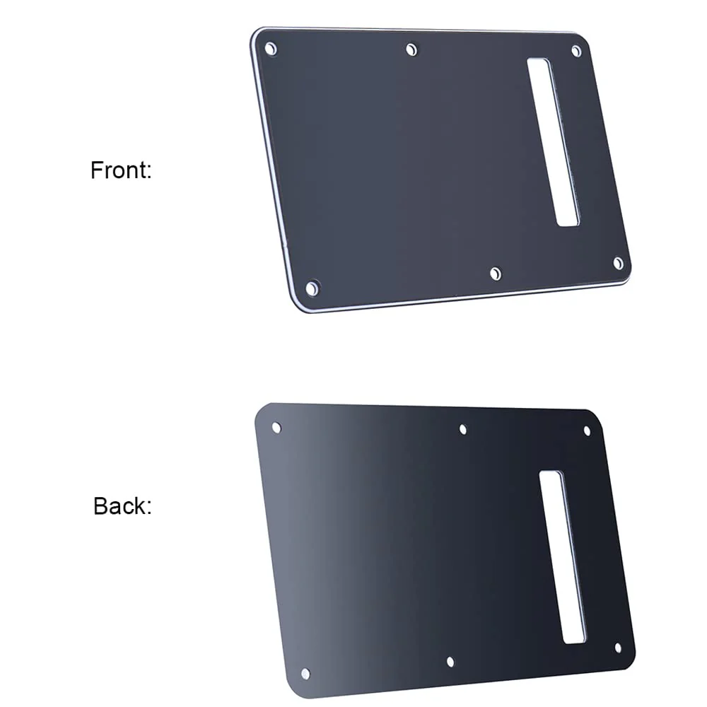 Pickguard Tremolo Cavity Cover Backplate Back Plate 3Ply for Modern Style Electric Guitar Black - Image 6