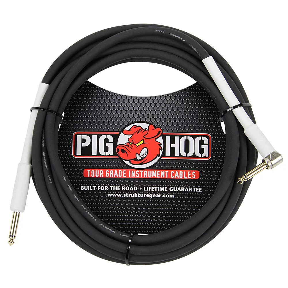 Pig HOG 18.6' Feet High Performance Instrument Cable Black, Straight-Angeled (2-Pack) - Image 2