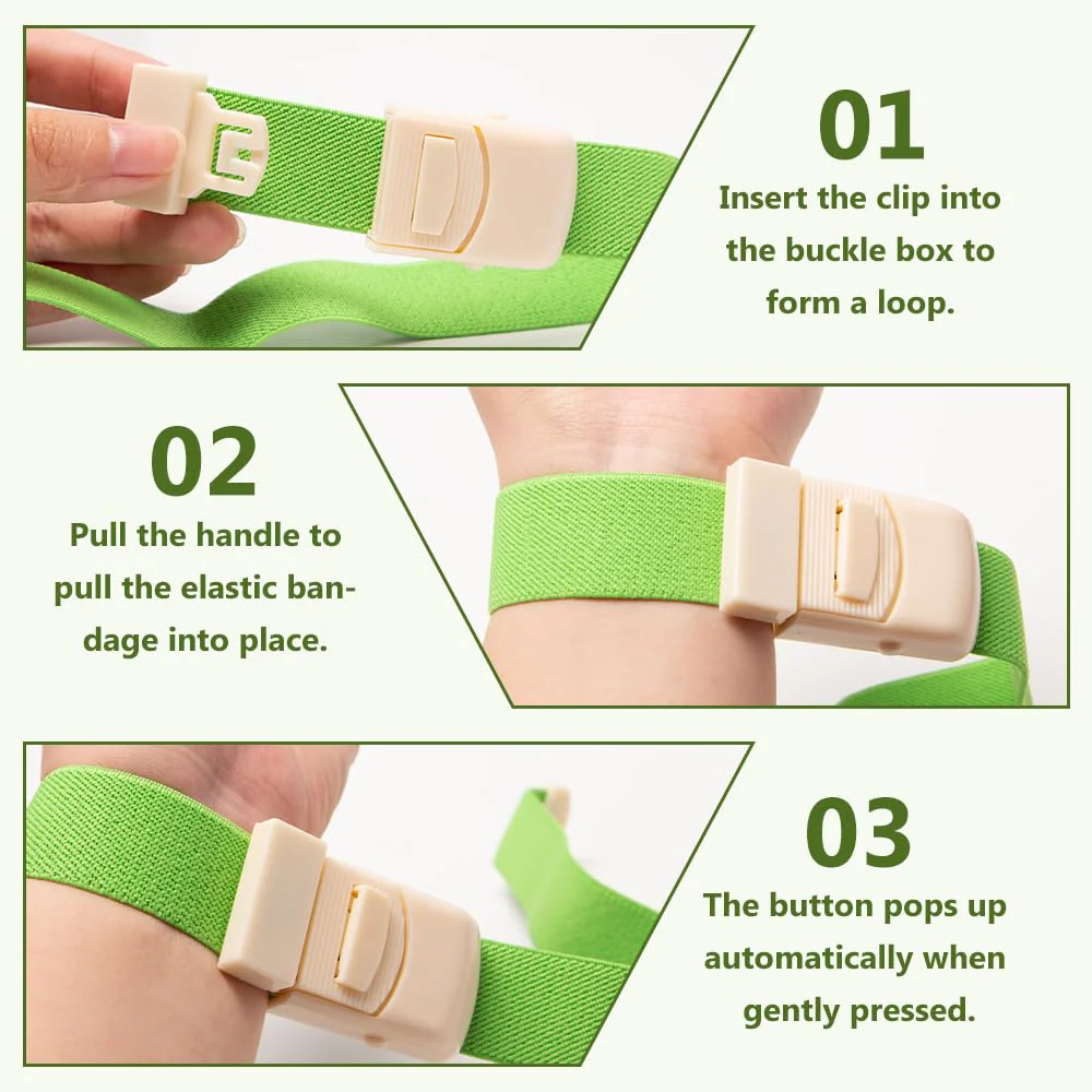 Pilikoll Pack of 10 Vein Congestion with Release Buckle Storage Tube Tourniquet Blood Removal Highly Flexible Tourniquet Vein Stain Blood Removal for Camping Hiking Fighting Mountaineering Outdoor - Image 4