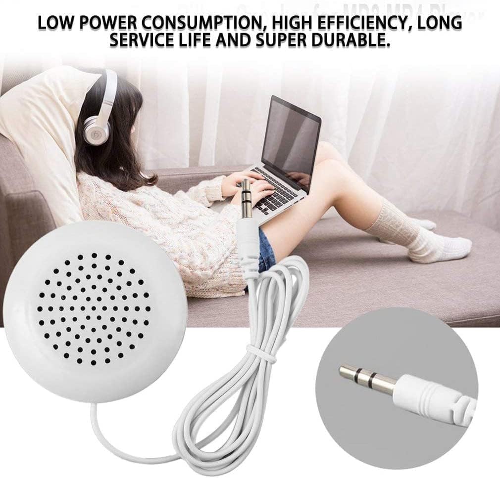 Pillow Speaker, Portable 3.5mm Mini Pillow Stereo Outdoor Speaker for iOS, iOS, iOS, MP3, MP4, Android, CD Player etc,- White - Image 4