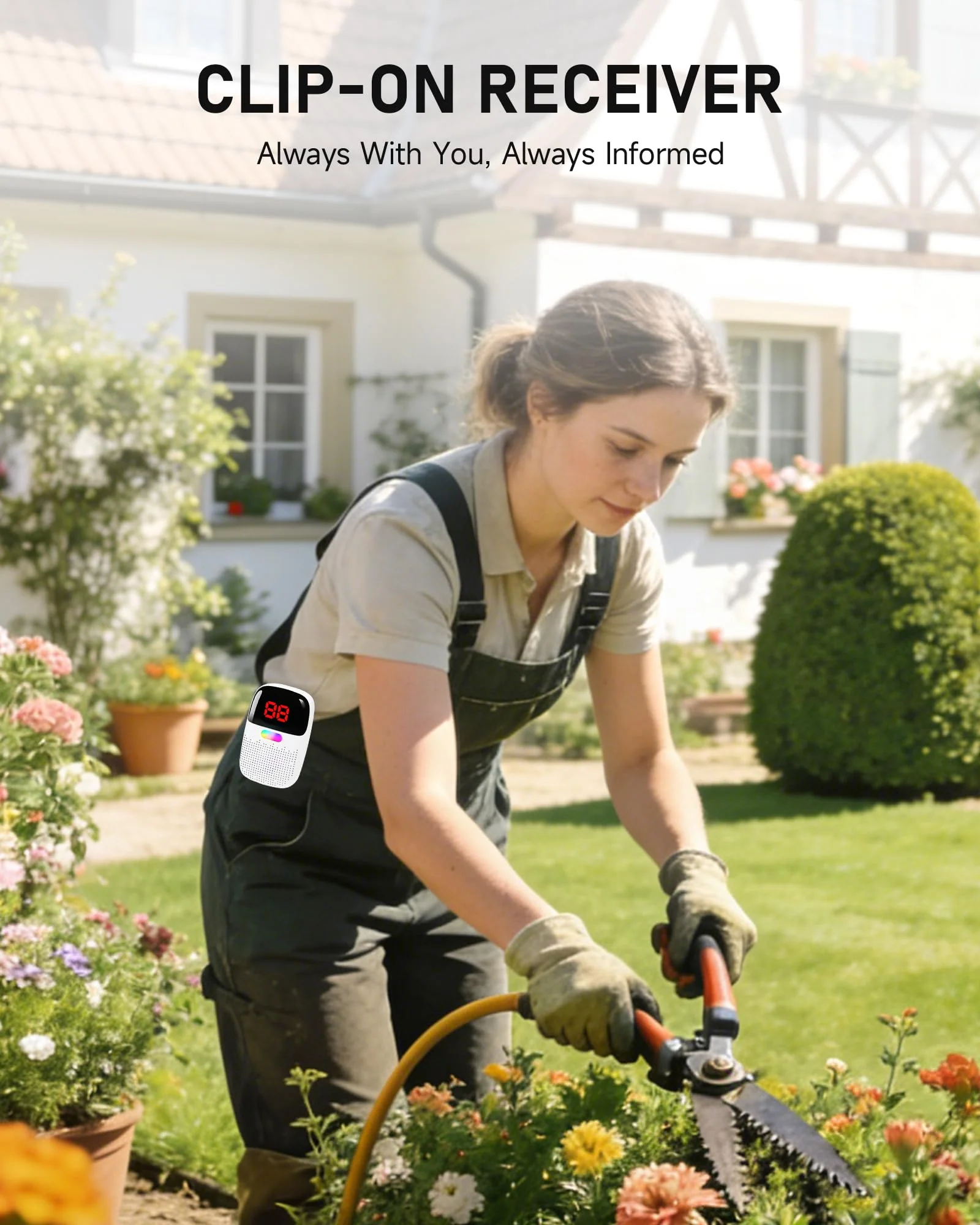 PILSAMAS Bed Alarms for Elderly Dementia Patients - Digital Sensor ID Display & Clip-On Caregiver Pager, Wirelss 1000ft Range, No Month Fee, Motion Sensors for Fall & Room Exit Alerts 2 Sensors+ 1 Receiver - Image 6