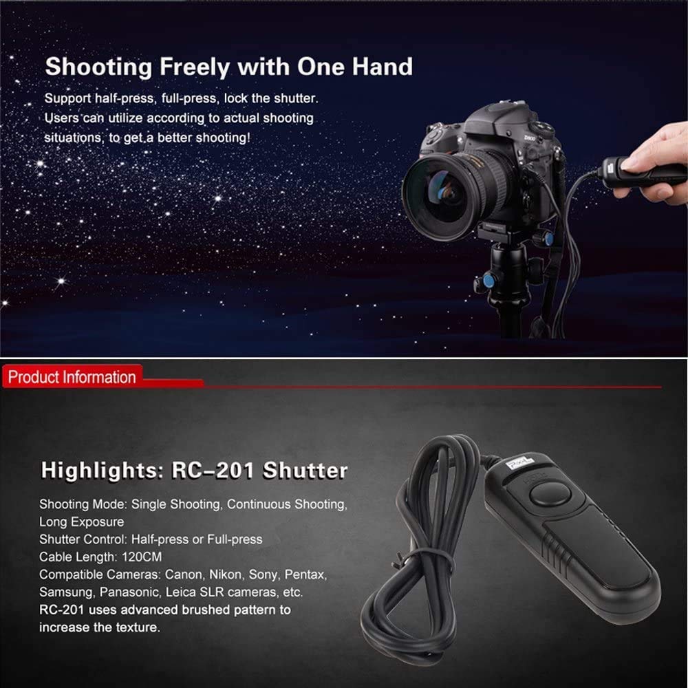 Pixel Remote Commander Shutter Release Cable DC0 Compatible with Nikon Z8 Z9 D3 D4 D5 D6 D800 D850 D810 D700 D500 D300 D200 F6 F100 F5 F90X F90 N90s D1X D2H D3X Compatible with Nikon MC-30A - Image 4