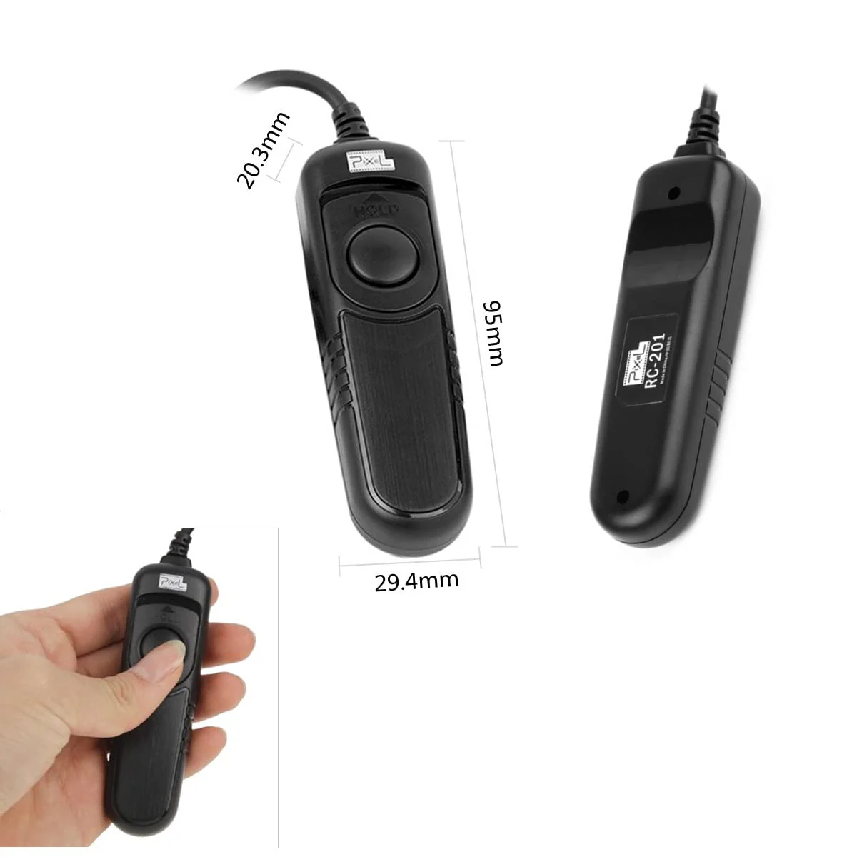 Pixel Shutter Release Cord RC-201 E3 Compatible with Canon R6, RP, 850D, 90D, 80D, 750D, 2000D, 1200D, M6 for Fujifilm XT3, XT4, XT30, GFX100, GFX50SII for Olympus OM-1, E-M1X, E-M1 2, E‑M1 3 201 E3 for Canon Fuji Olympus - Image 2