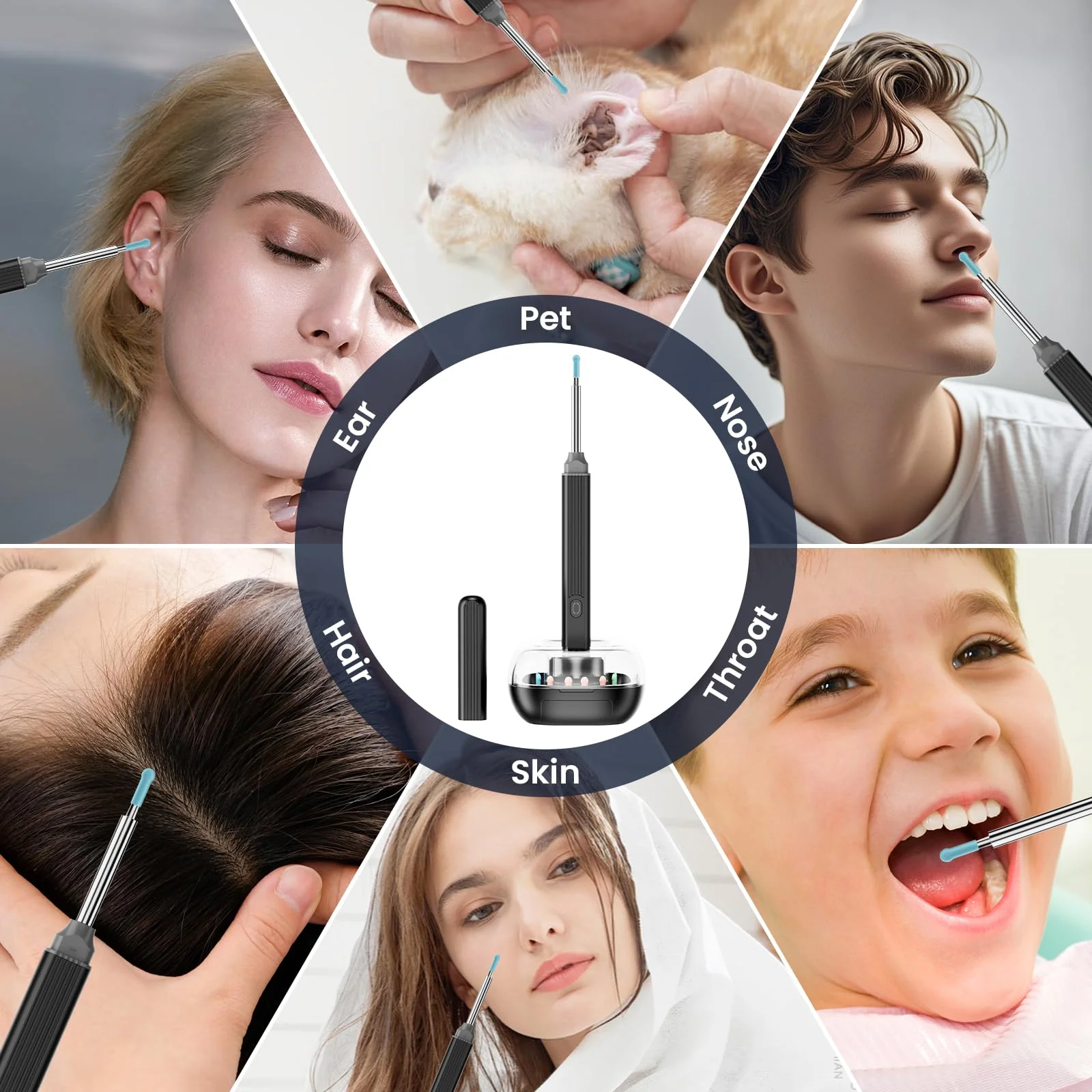 PKBD Ear Wax Remover Ear Cleaner for Adults Ear Cleaner with 1920 HD Camera Otoscope Storage Box, Sturdy Chip, Anti-Shake, Suitable for Adults / Children, Black - Image 8