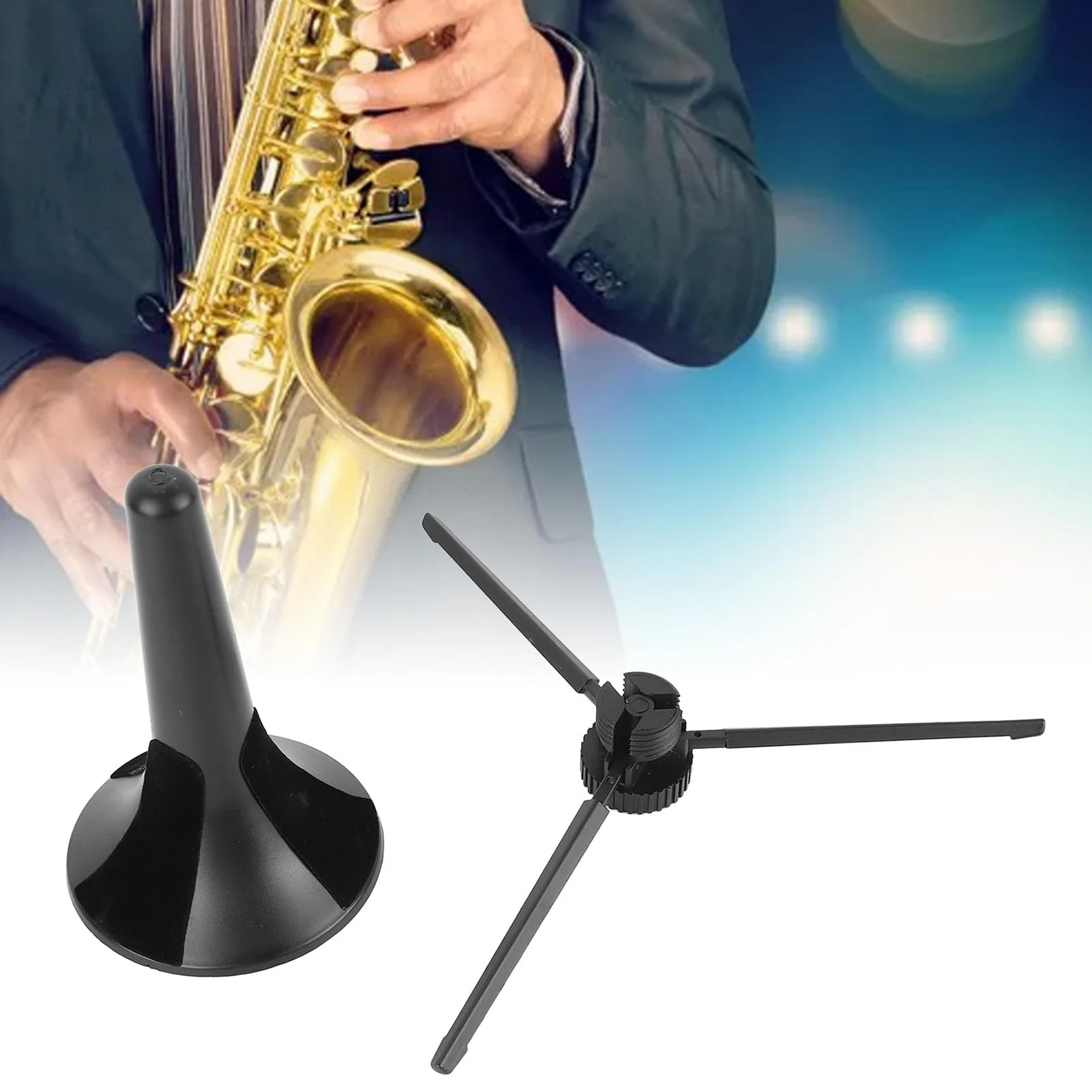 Plastic Trumpet Stand, Foldable Design Adjustable Height Saxophone Holder for Wind Musical Instrument - Image 5
