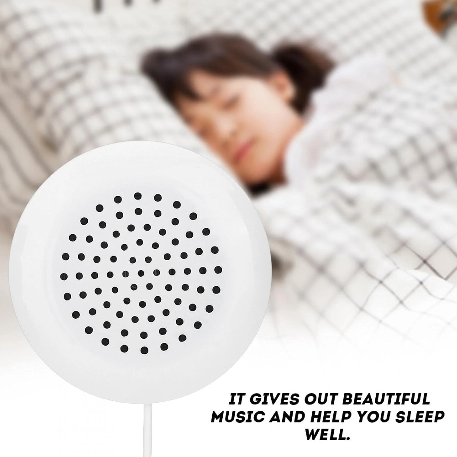 plplaaoo 3.5mm Mini Pillow Speaker,Pillow Speakers for Sleeping,Portable Line in Speakers Pillow Speaker, Under Pillow Speaker for MP3 Phone Portable CD (White) - Image 2