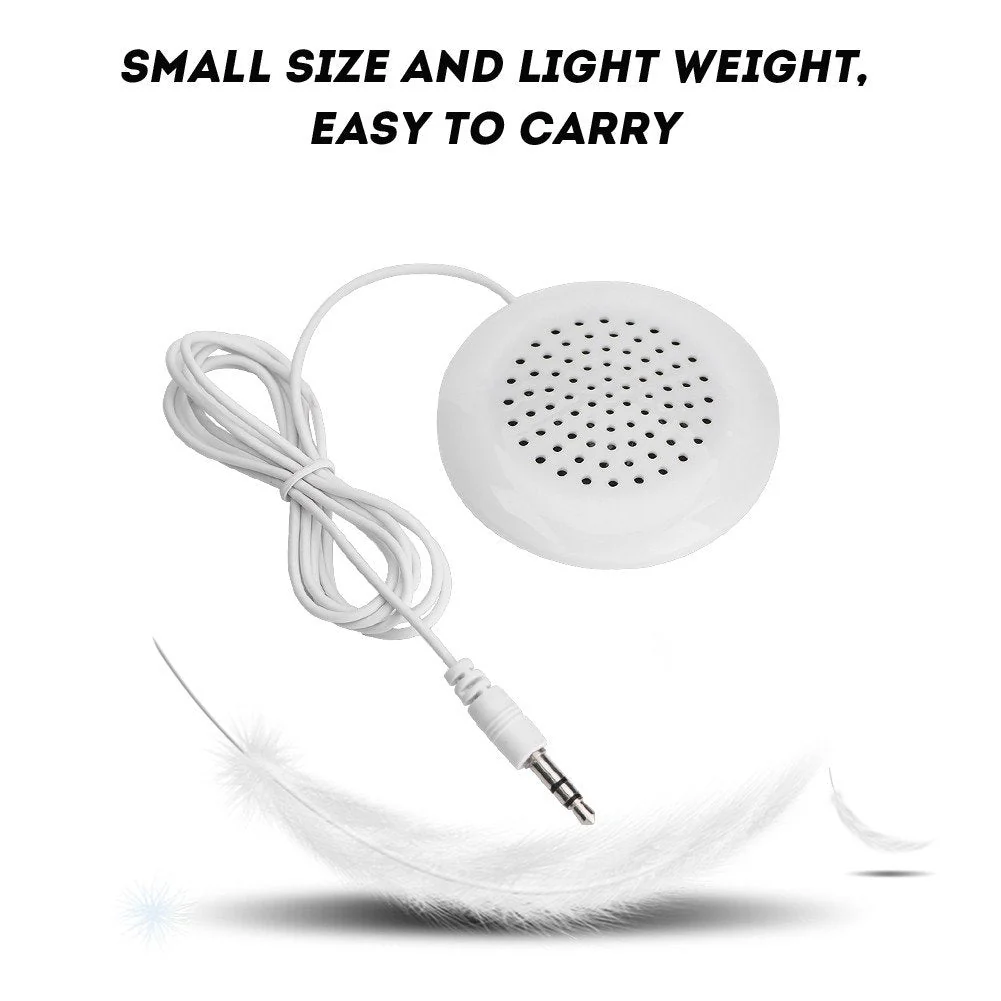 plplaaoo 3.5mm Mini Pillow Speaker,Pillow Speakers for Sleeping,Portable Line in Speakers Pillow Speaker, Under Pillow Speaker for MP3 Phone Portable CD (White) - Image 5