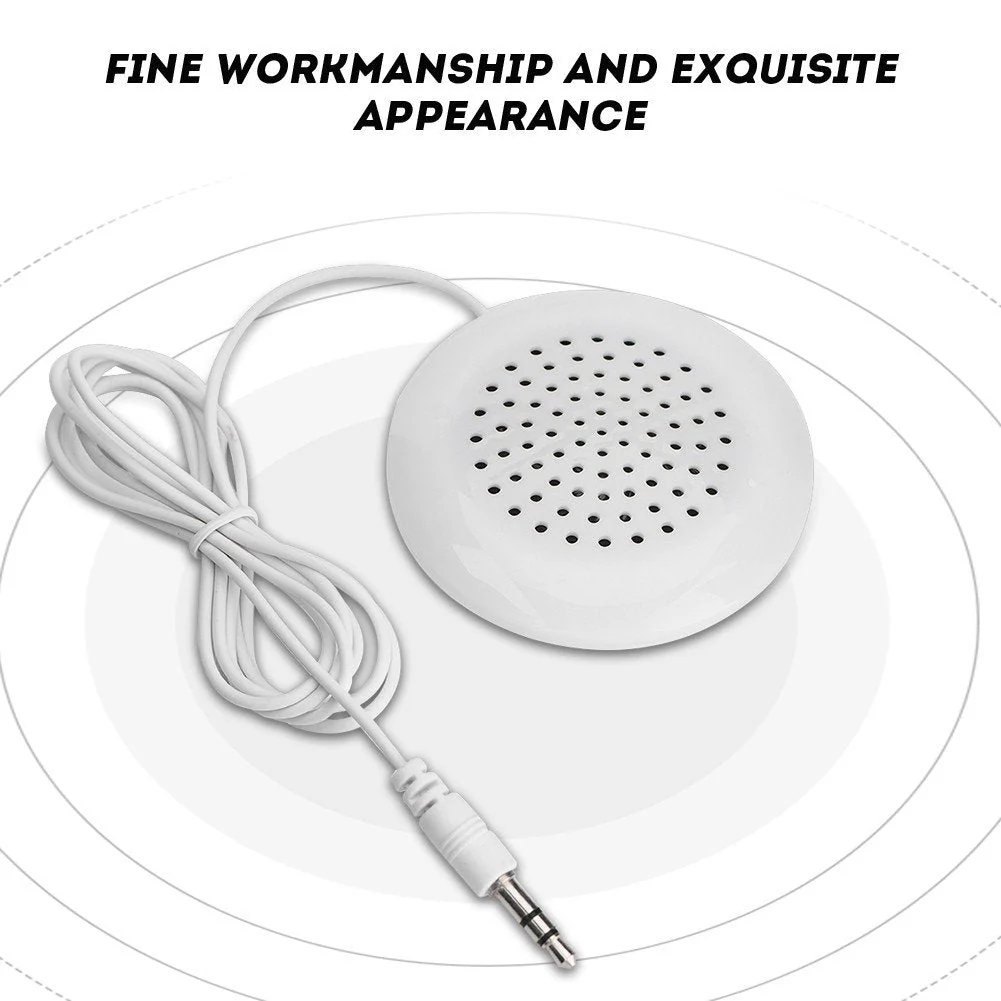 plplaaoo 3.5mm Mini Pillow Speaker,Pillow Speakers for Sleeping,Portable Line in Speakers Pillow Speaker, Under Pillow Speaker for MP3 Phone Portable CD (White) - Image 7